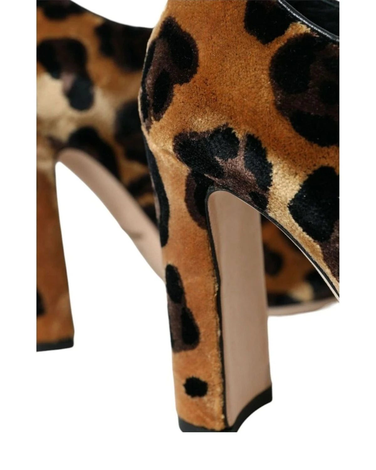Dolce & Gabbana Brown Leopard Hair Lace Up Booties Shoes Boots