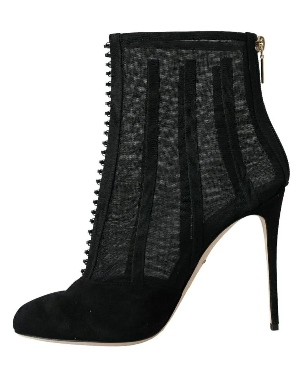 Dolce & Gabbana Black Mesh Stiletto Heels Ankle Boots Shoes Boots