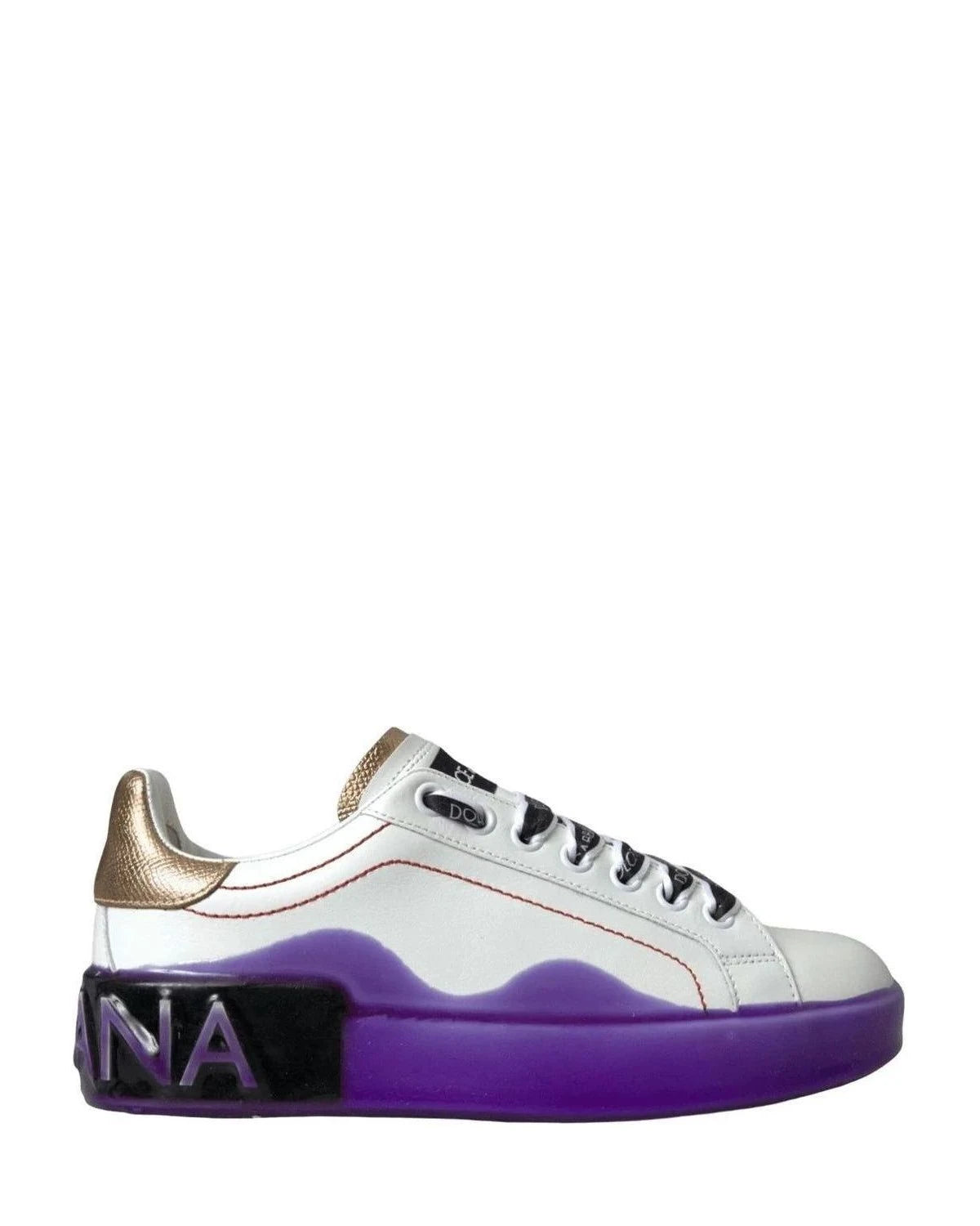 Dolce & Gabbana White Leather Portofino Low Top Sneakers Shoes Sneakers