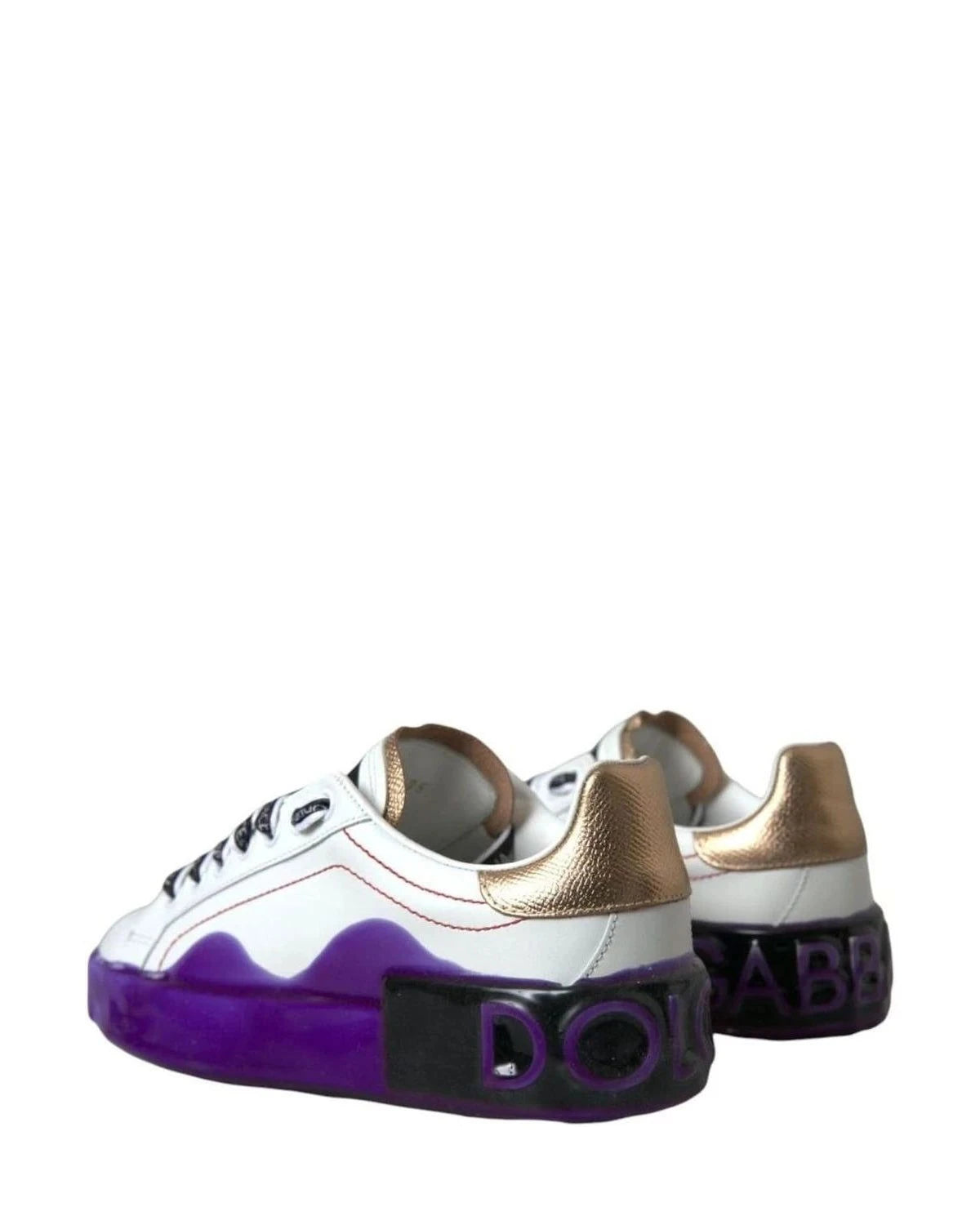 Dolce & Gabbana White Leather Portofino Low Top Sneakers Shoes Sneakers