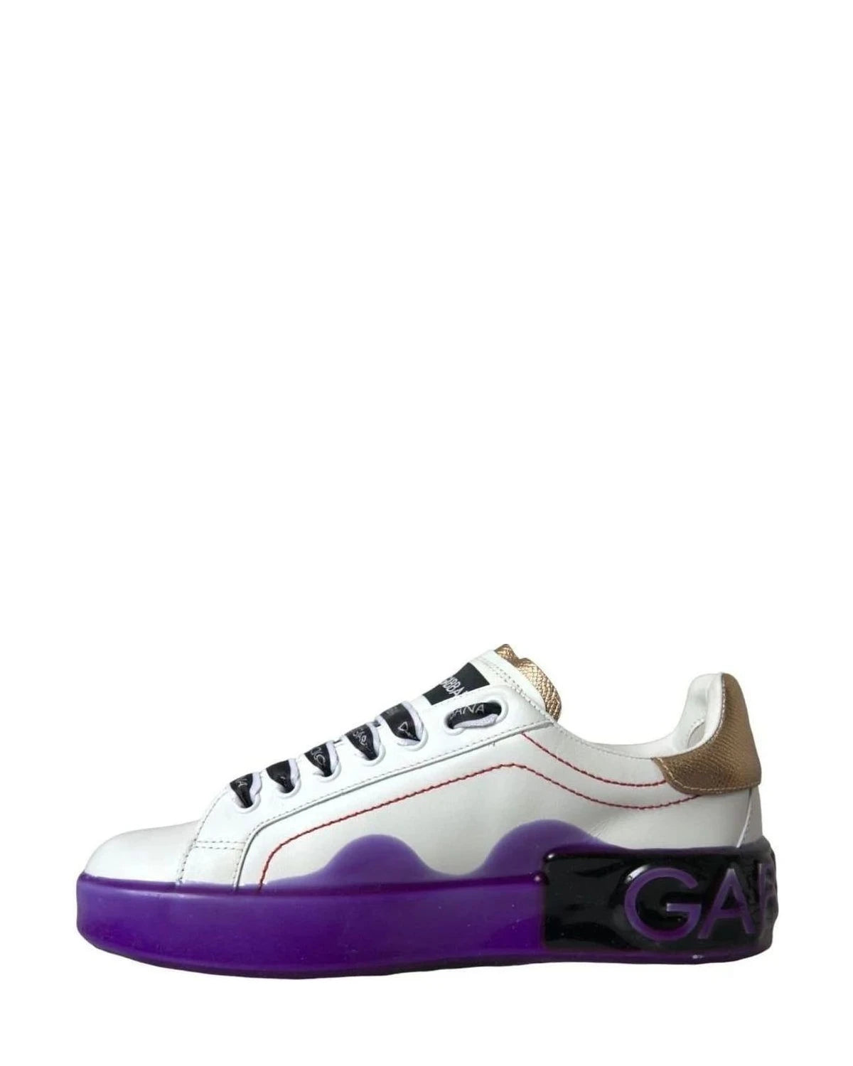 Dolce & Gabbana White Leather Portofino Low Top Sneakers Shoes Sneakers
