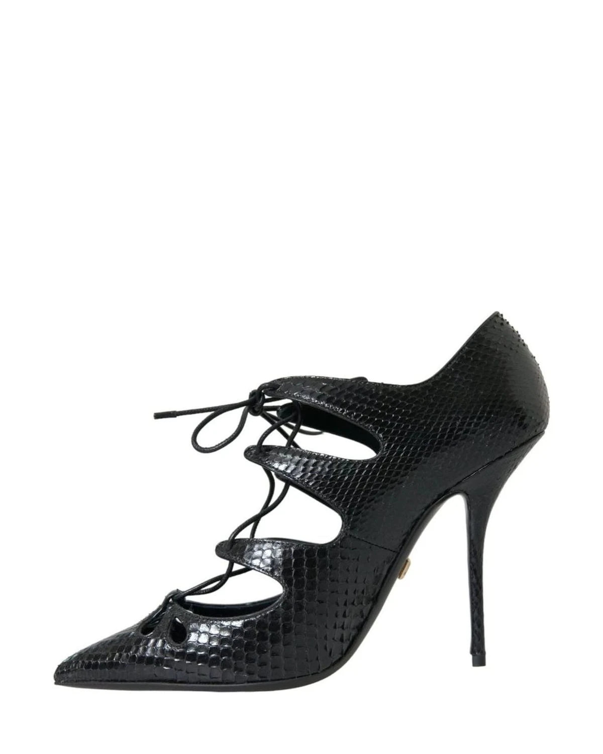 Dolce & Gabbana Black Python Leather Mary Jane Pumps Shoes Heels