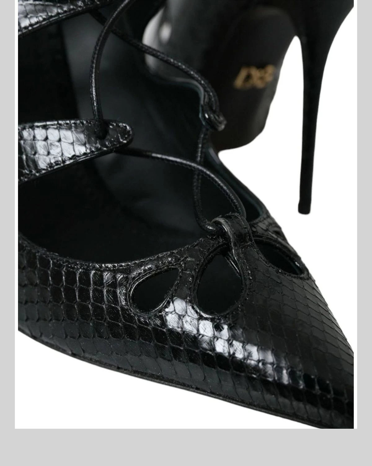 Dolce & Gabbana Black Python Leather Mary Jane Pumps Shoes Heels
