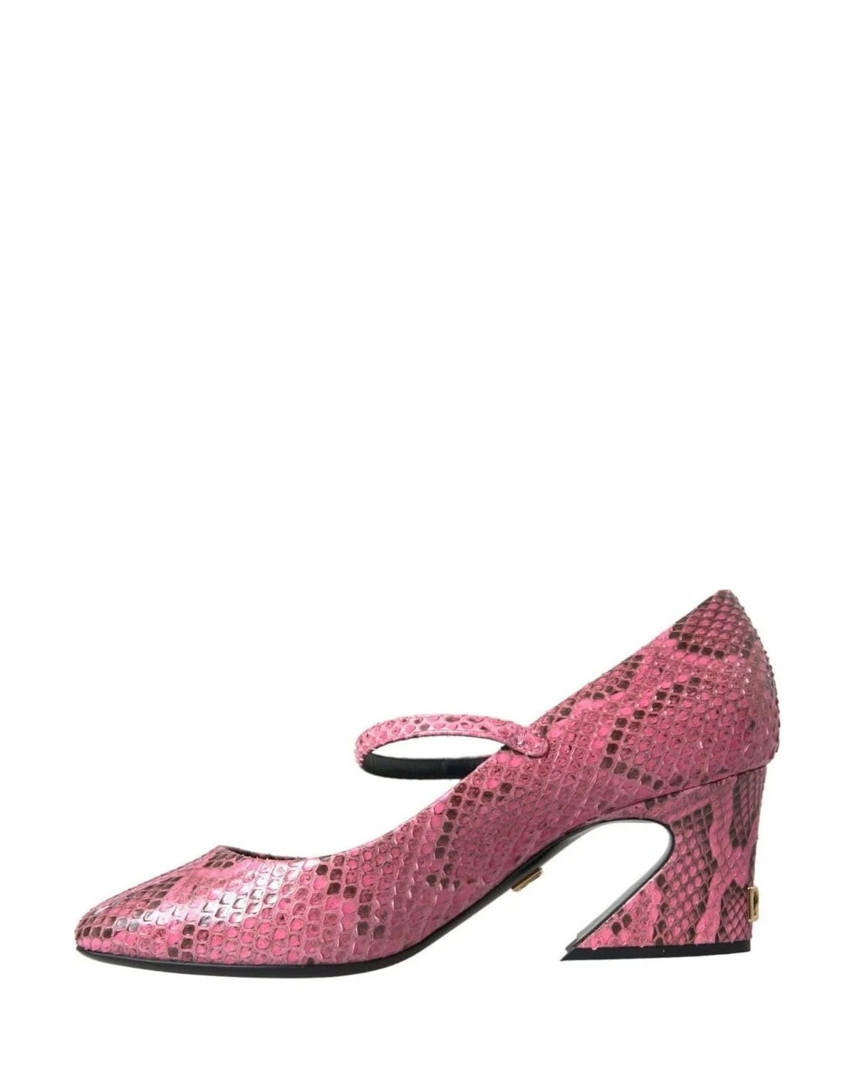 Dolce & Gabbana Pink Python Leather Mary Jane Heels Shoes Heels