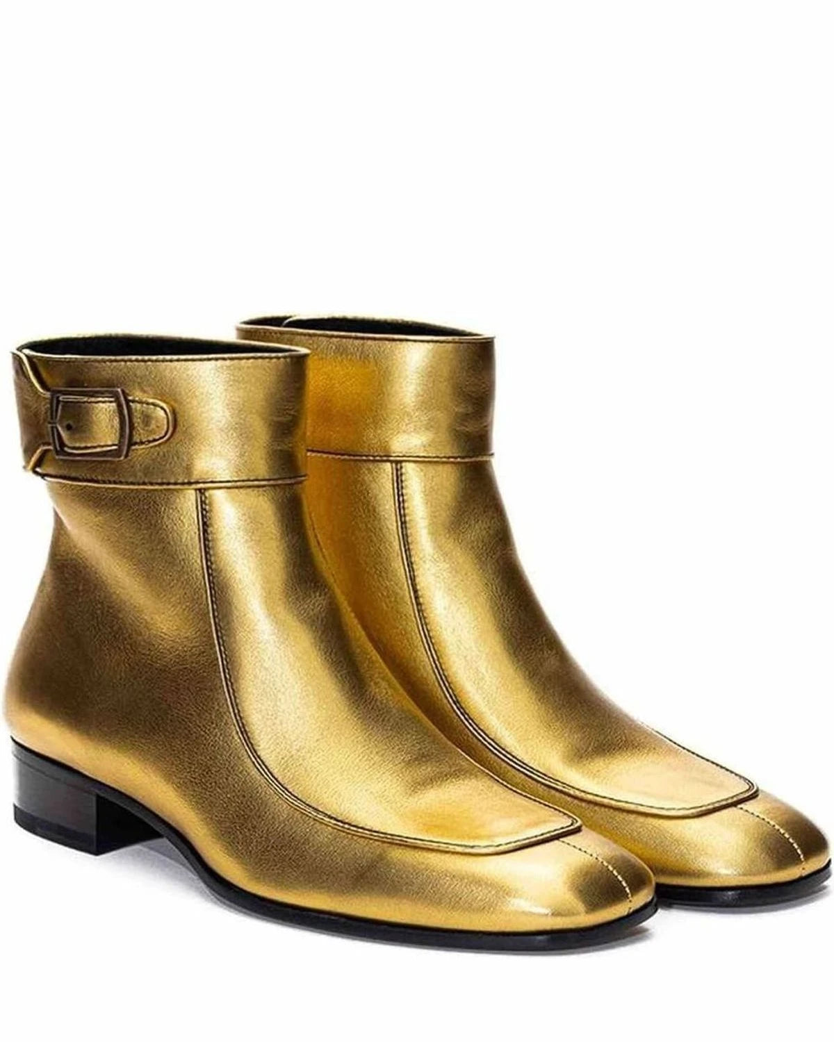 Saint Laurent Gold Leather Boot Boots