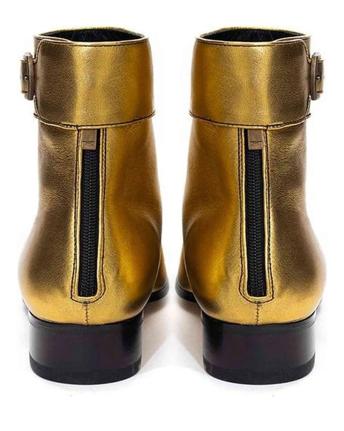 Saint Laurent Gold Leather Boot Boots