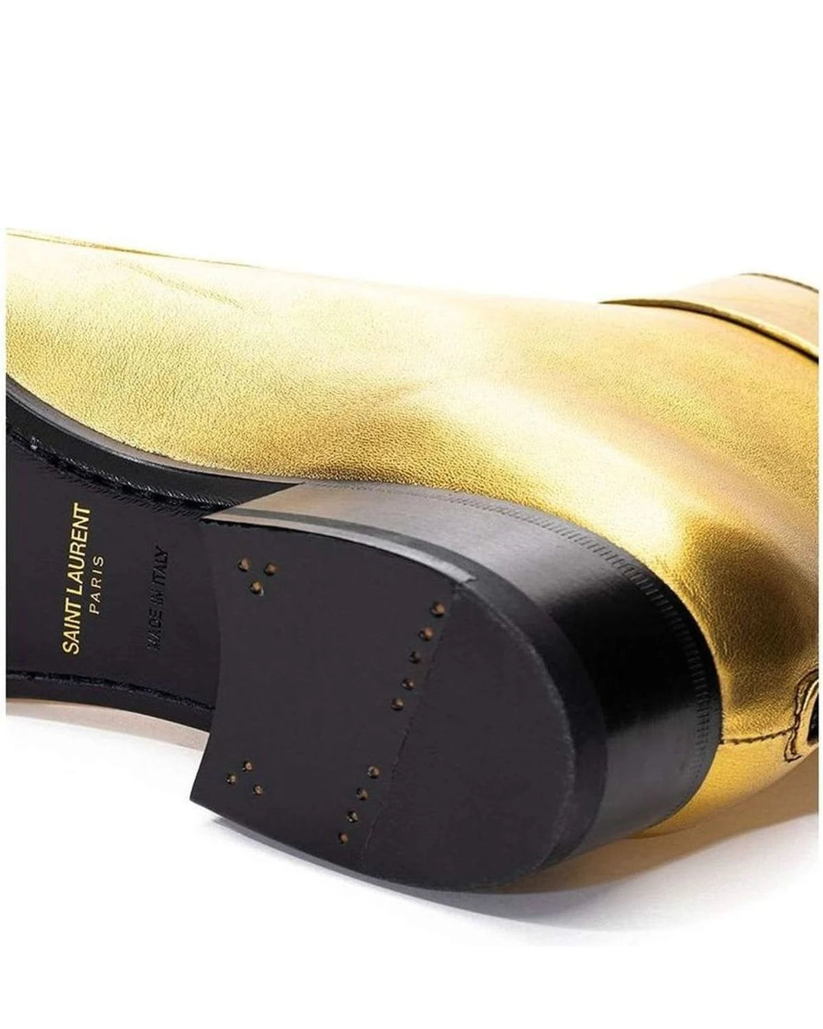 Saint Laurent Gold Leather Boot Boots
