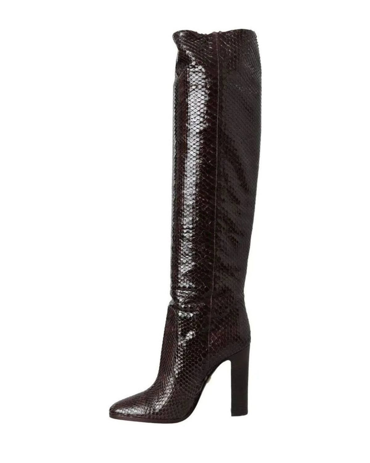 Dolce & Gabbana Brown Exotic Leather Heels High Boots Shoes Boots
