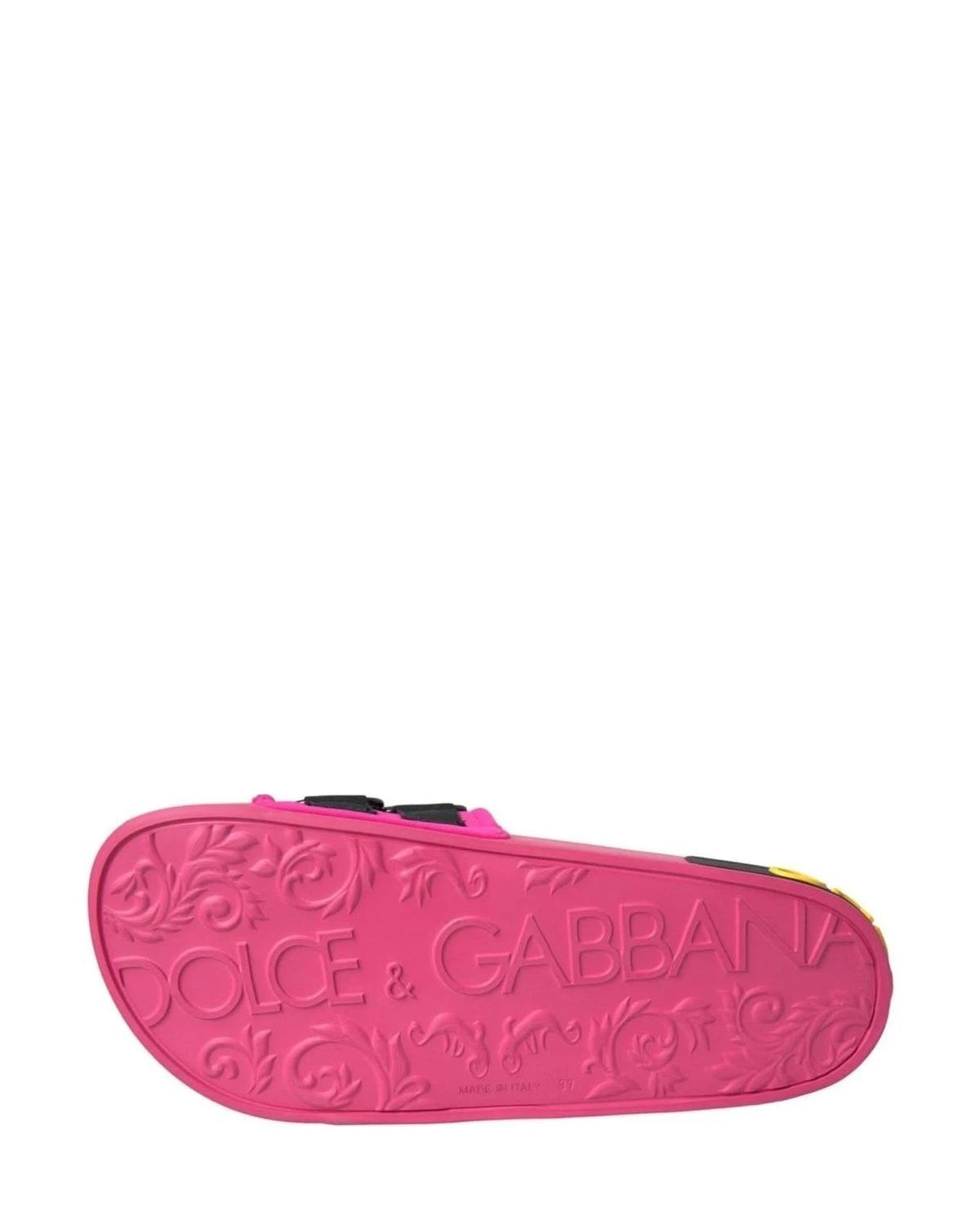Dolce & Gabbana Pink Logo Beachwear Flats Sandals Shoes Flats