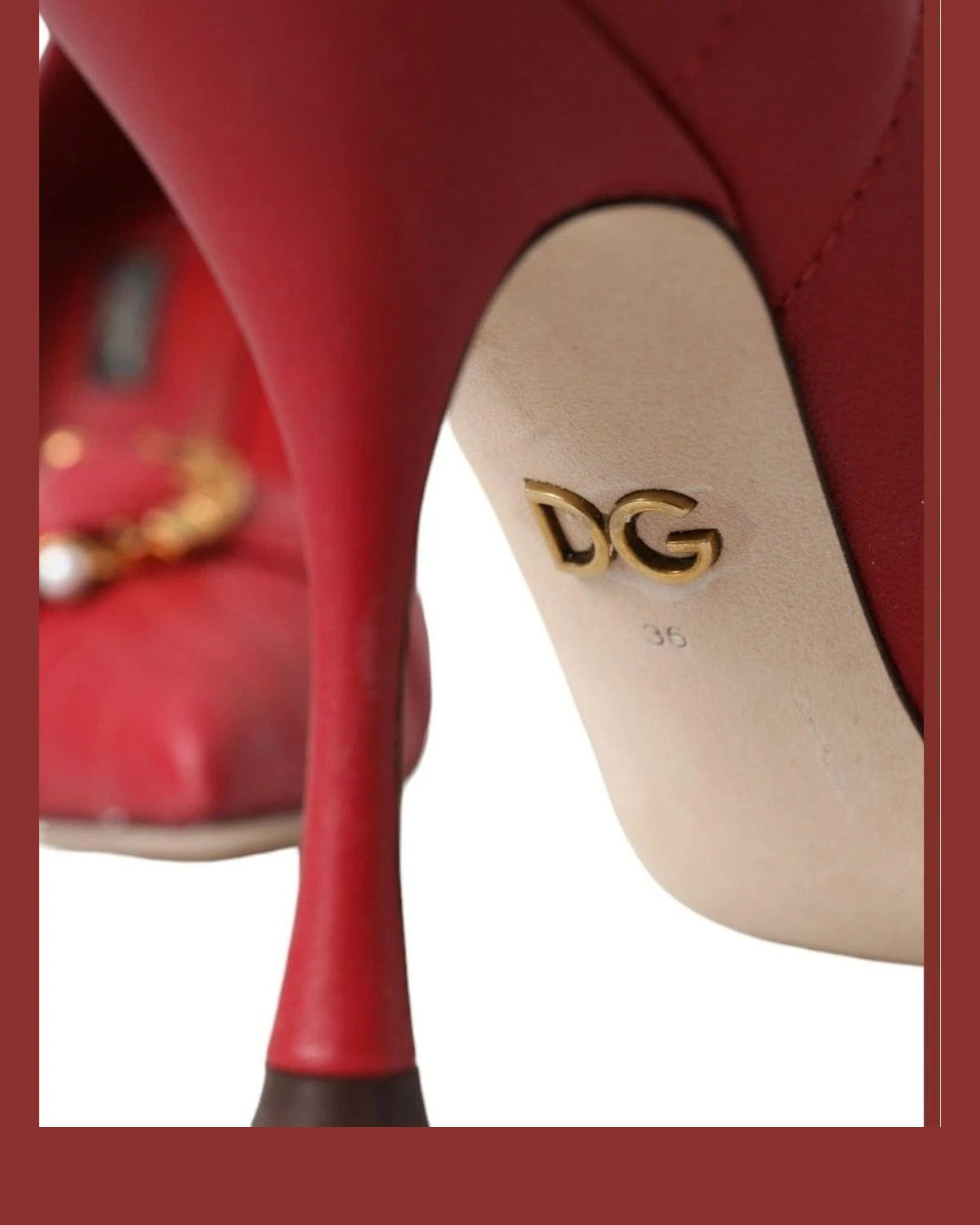 Dolce & Gabbana Red Devotion Leather Heels Pumps Shoes Heels