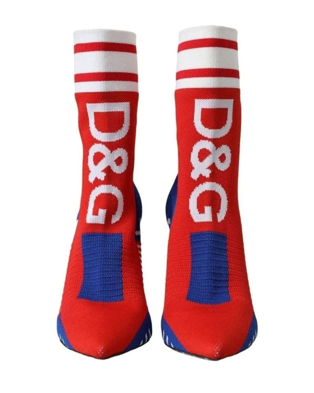 Dolce & Gabbana Red Stretch Sock Style Short Boots Logo Shoes Boots