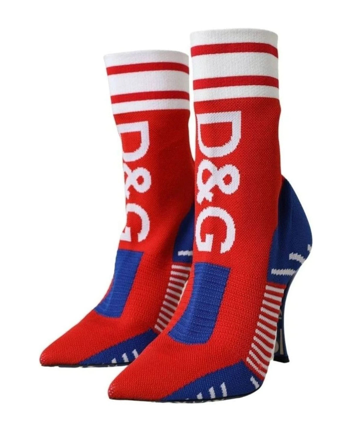 Dolce & Gabbana Red Stretch Sock Style Short Boots Logo Shoes Boots