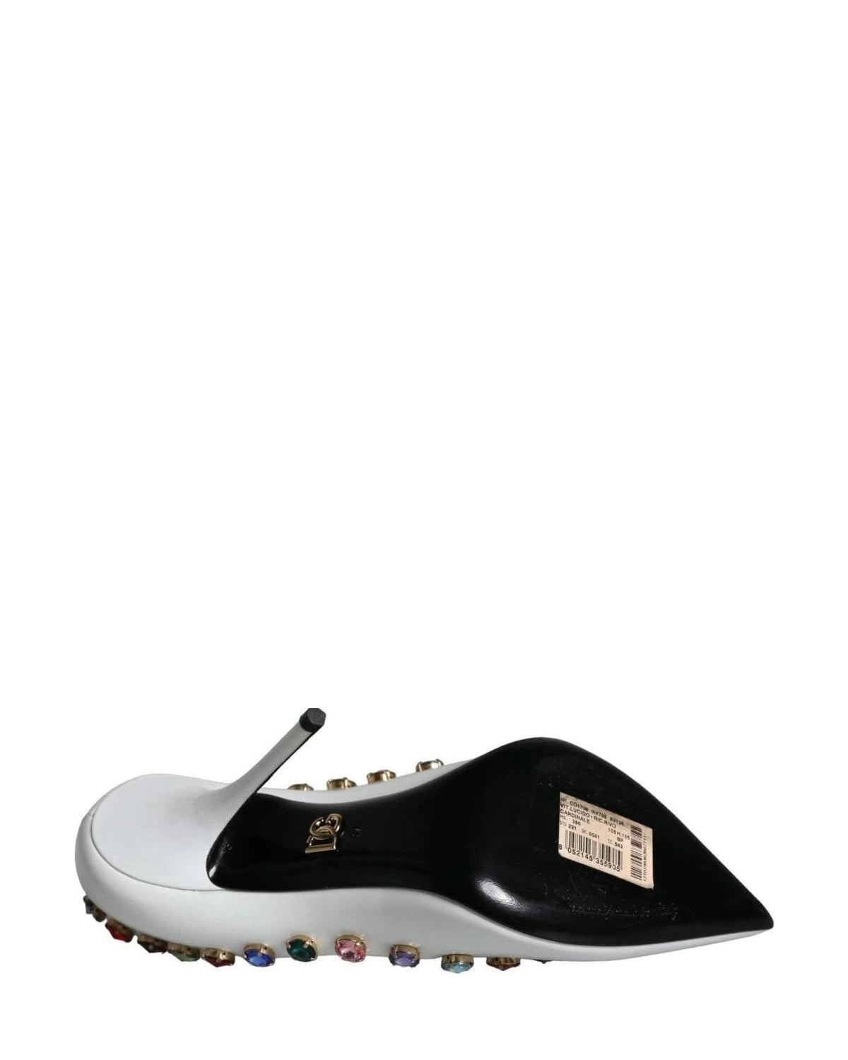 Dolce & Gabbana White Crystal Leather High Heels Pumps Shoes Heels
