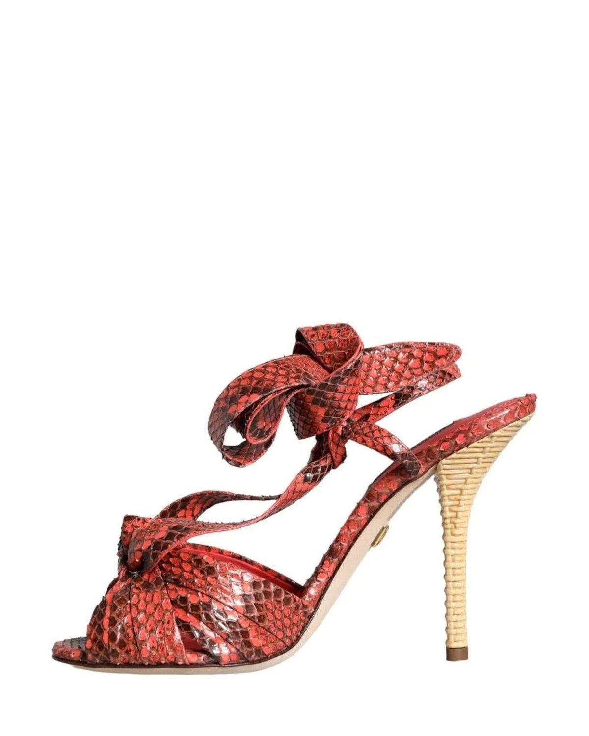 Dolce & Gabbana Coral Exotic Leather Heels Sandals Shoes Heels