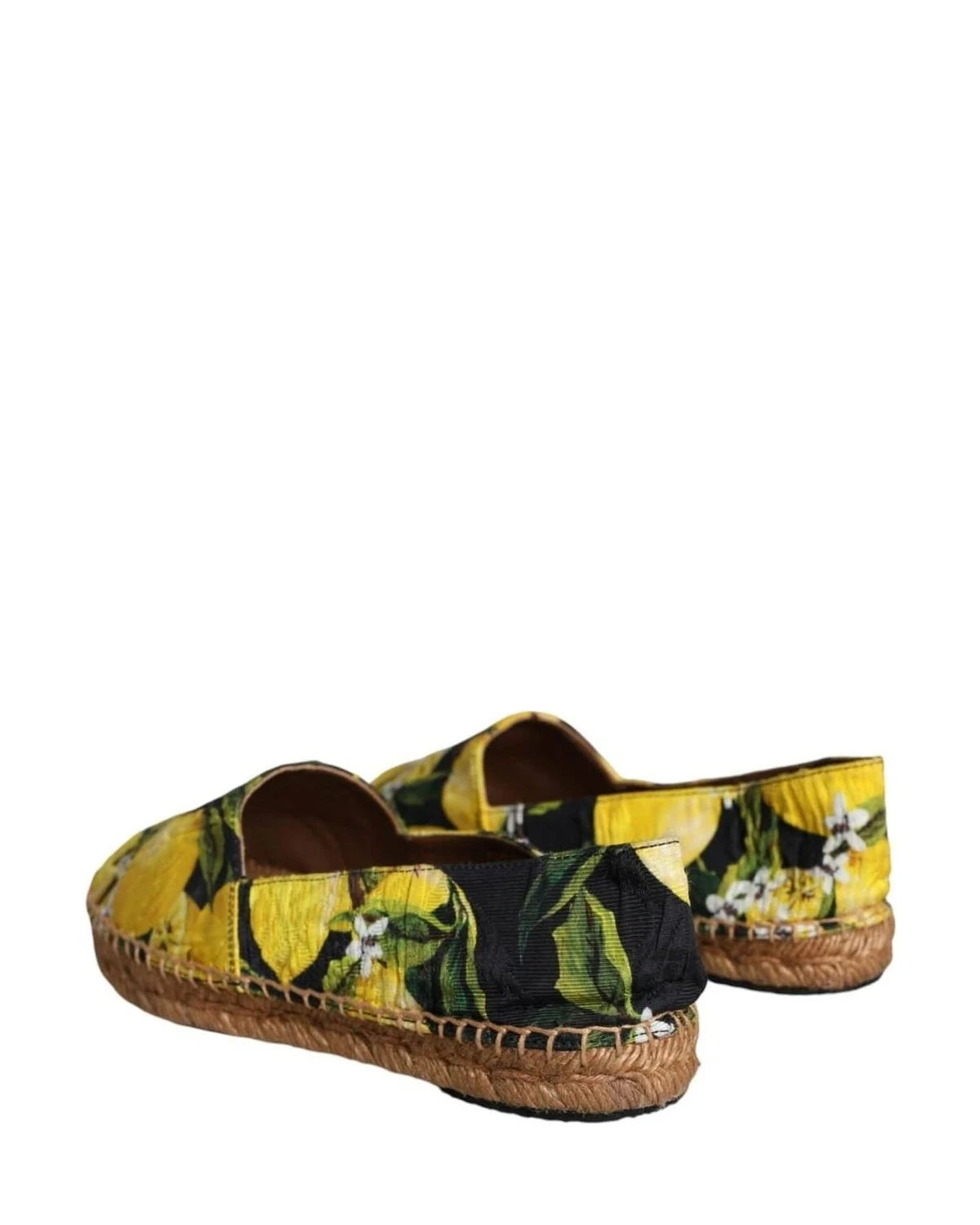 Dolce & Gabbana Multicolor Lemon Slip On Espadrilles Shoes Flats