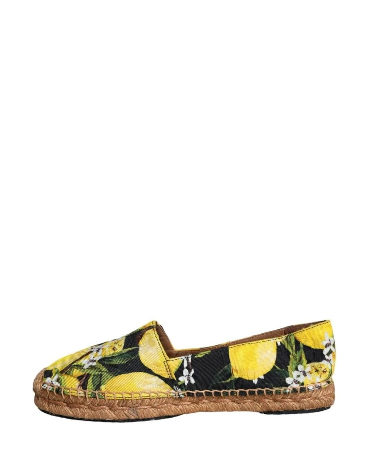 Dolce & Gabbana Multicolor Lemon Slip On Espadrilles Shoes Flats