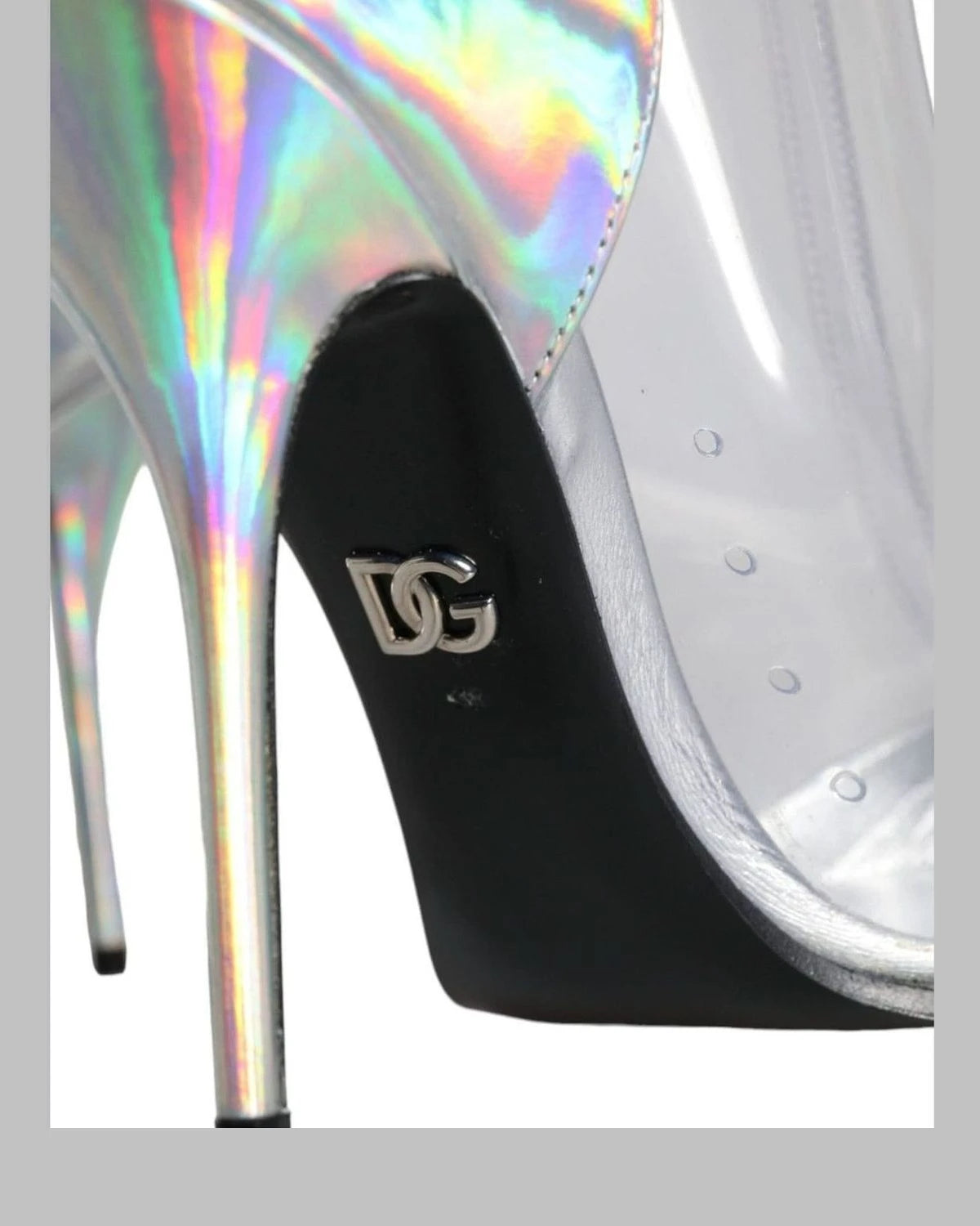 Dolce & Gabbana Silver Iridescent Pvc Pointed Short Boots Shoes Boots
