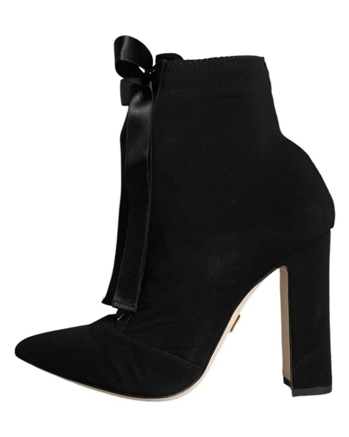 Dolce & Gabbana Black Jersey Stretch Ankle Booties Shoes Boots