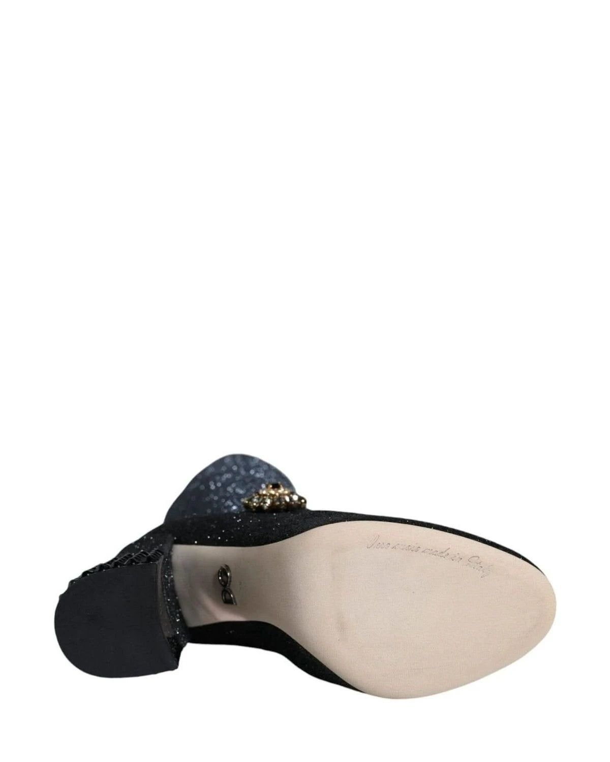 Dolce & Gabbana Black Crystal Mary Janes Booties Shoes Boots