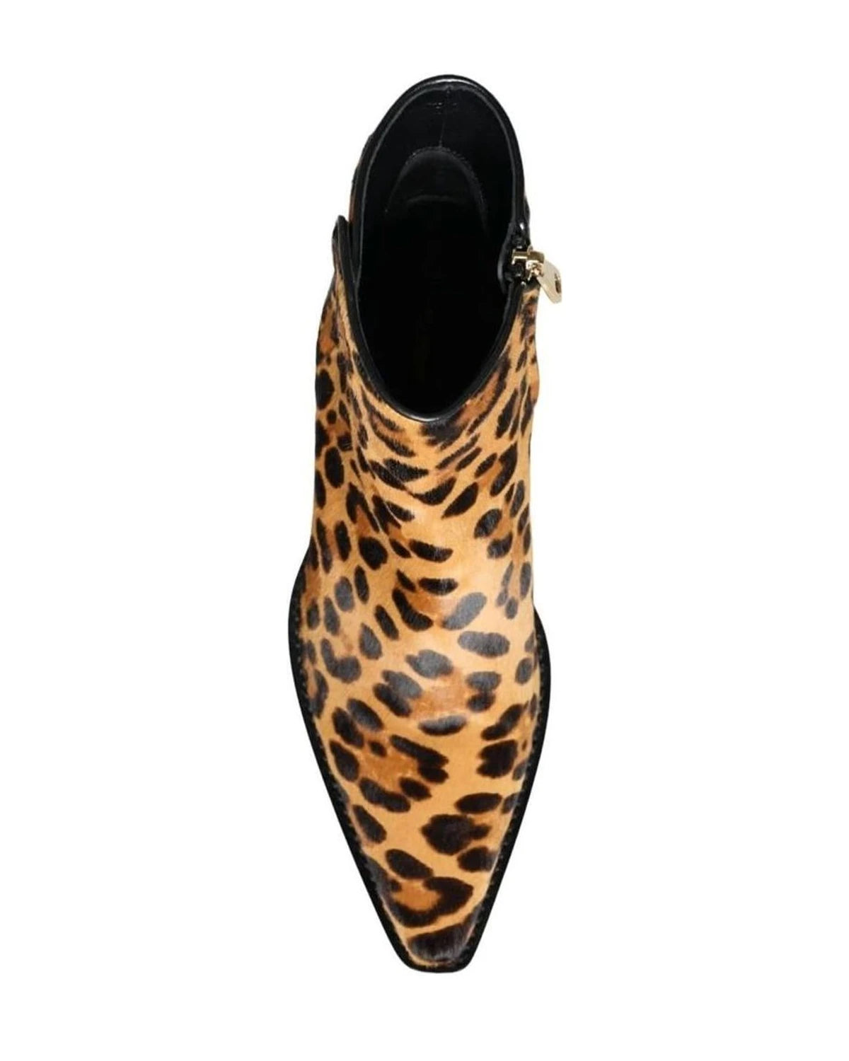 Dolce & Gabbana Brown Leopard Calf Fur Ankle Boots Shoes Boots