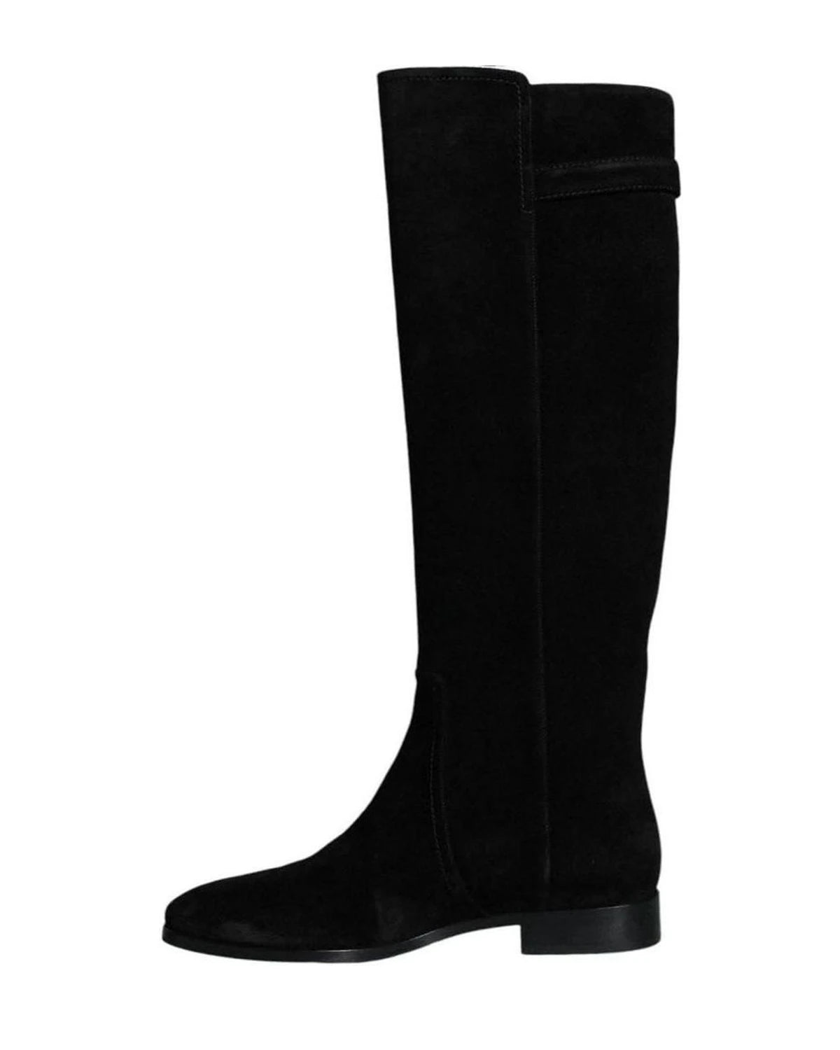 Dolce & Gabbana Black Suede Leather Knee High Boots Shoes Boots