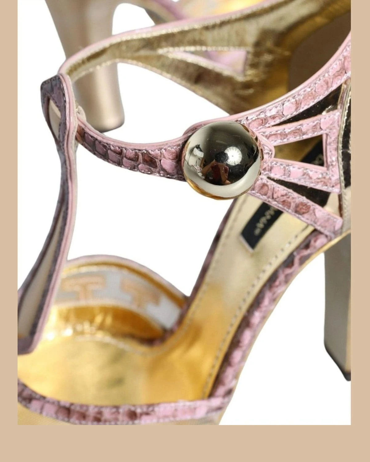 Dolce & Gabbana Pink Leather Pumps T-Strap Sandals Shoes Heels