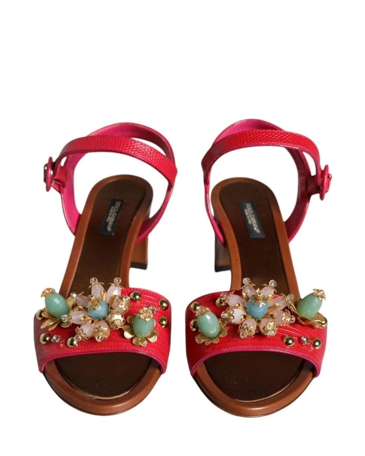 Dolce & Gabbana Fuchsia Leather Sandals Shoes Heels
