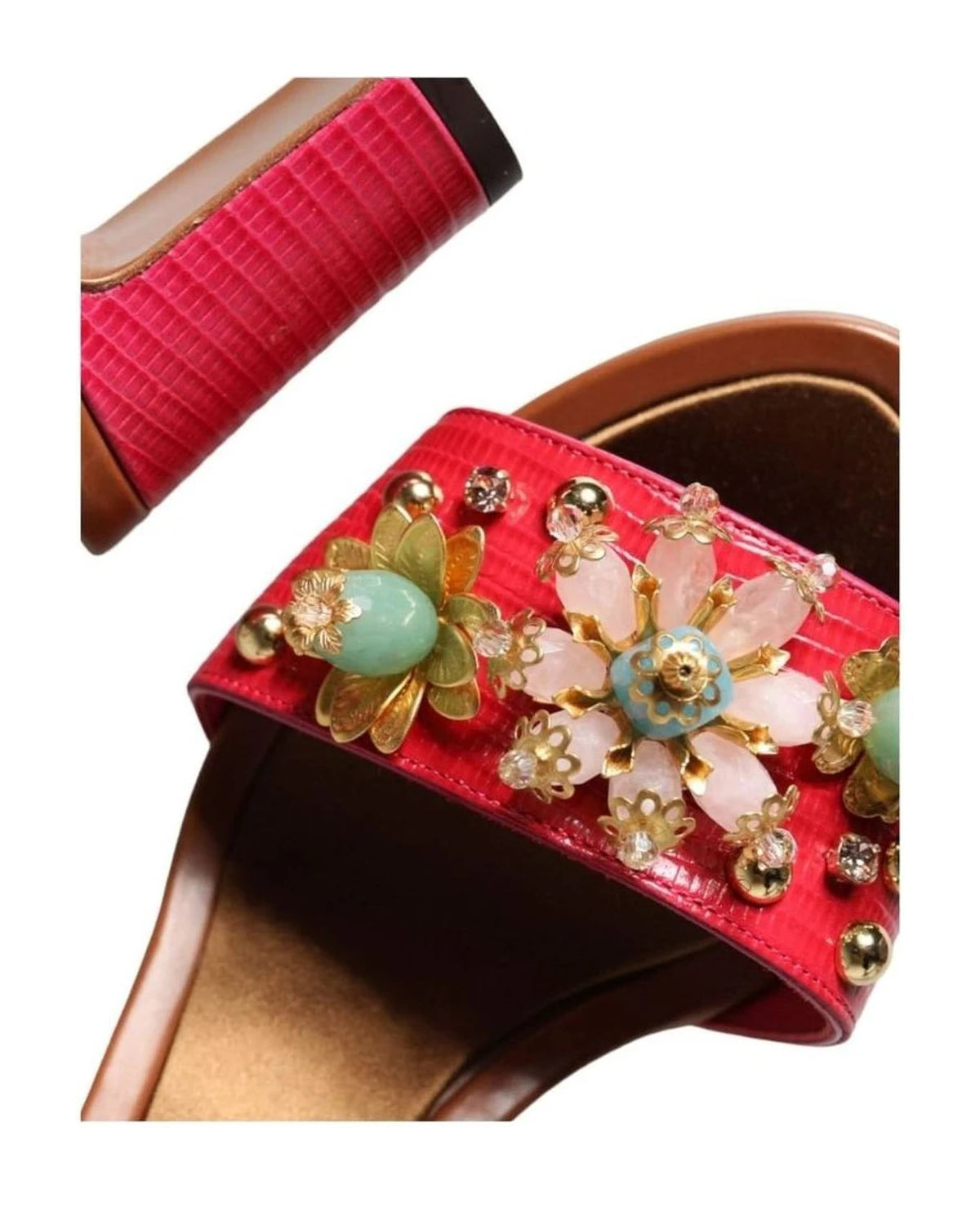Dolce & Gabbana Fuchsia Leather Sandals Shoes Heels