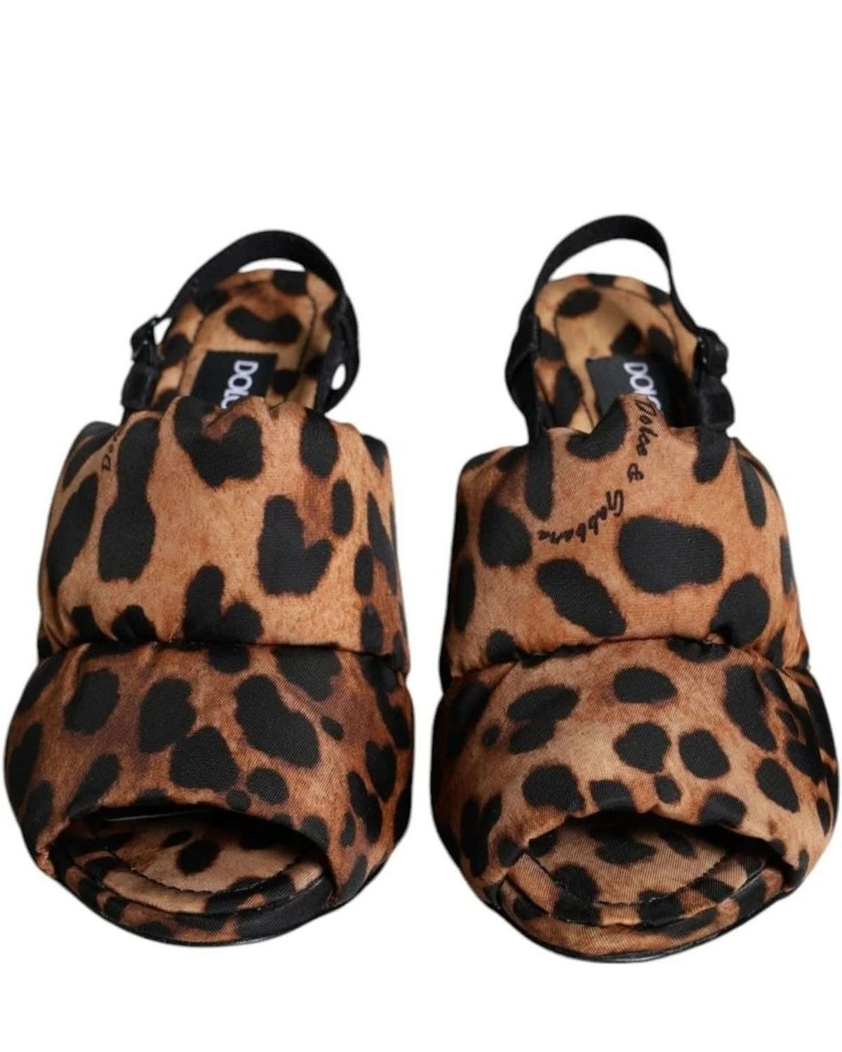 Dolce & Gabbana Brown Leopard Keira Slingback Sandals Shoes Heels
