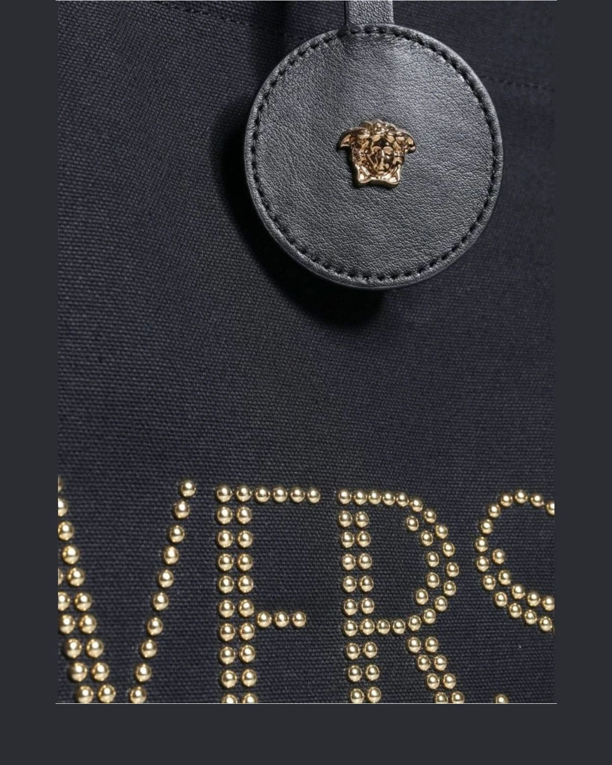 Versace Top Black Handle Canvas Leather Logo Crossbody Tote Bag Cross Body Bags