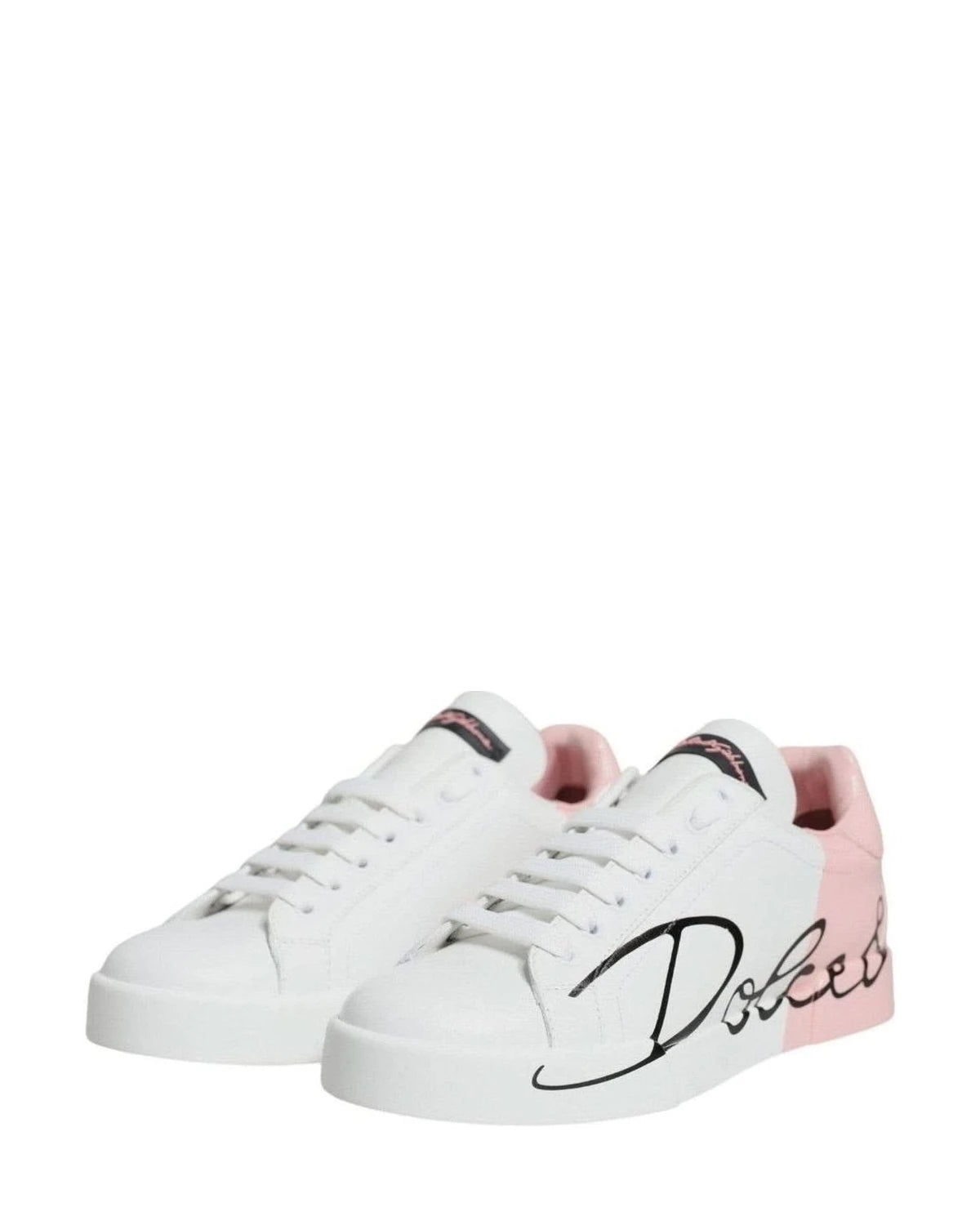 Dolce & Gabbana White Portofino Low Top Sneakers Shoes Sneakers