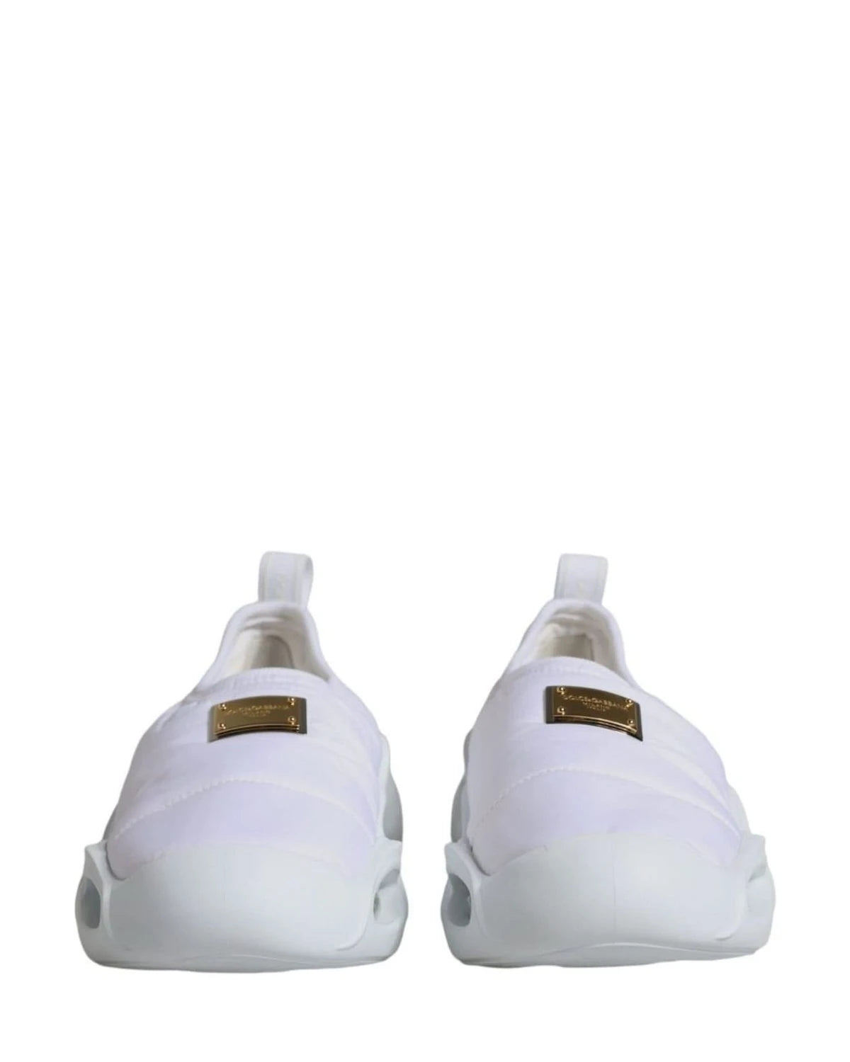 Dolce & Gabbana White Padded Fabric Low Top Sneakers Shoes Sneakers