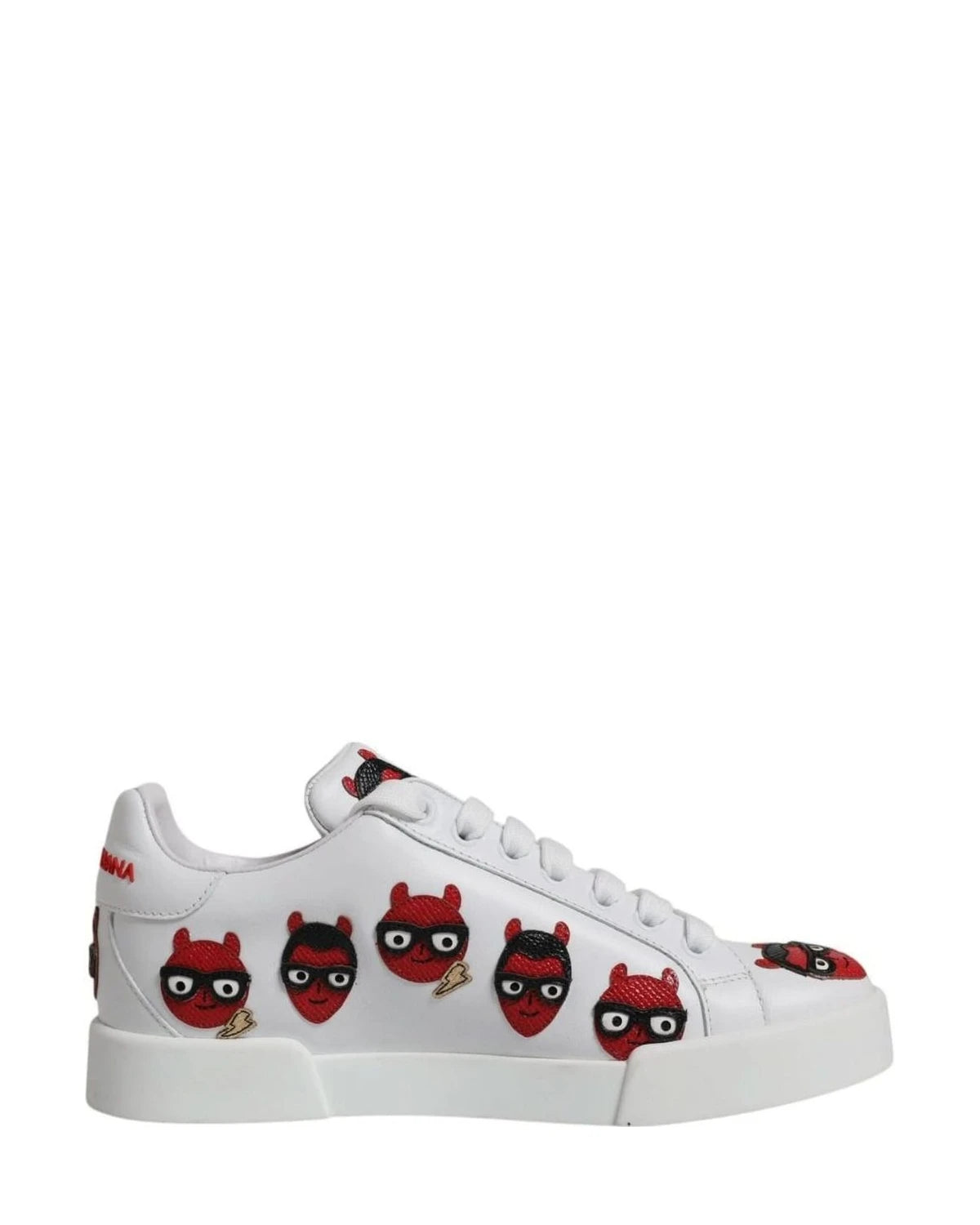Dolce & Gabbana White Devil Face Portofino Sneakers Shoes Sneakers