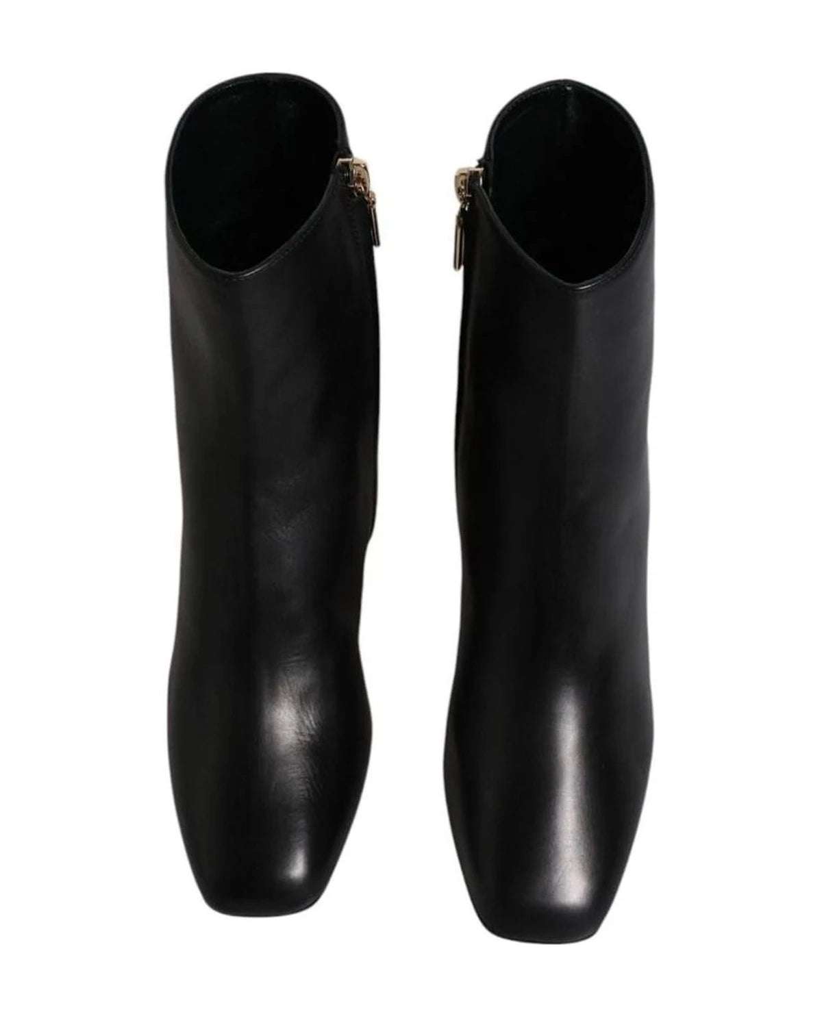 Dolce & Gabbana Black Jackie Leather Mid Calf Boots Shoes Boots