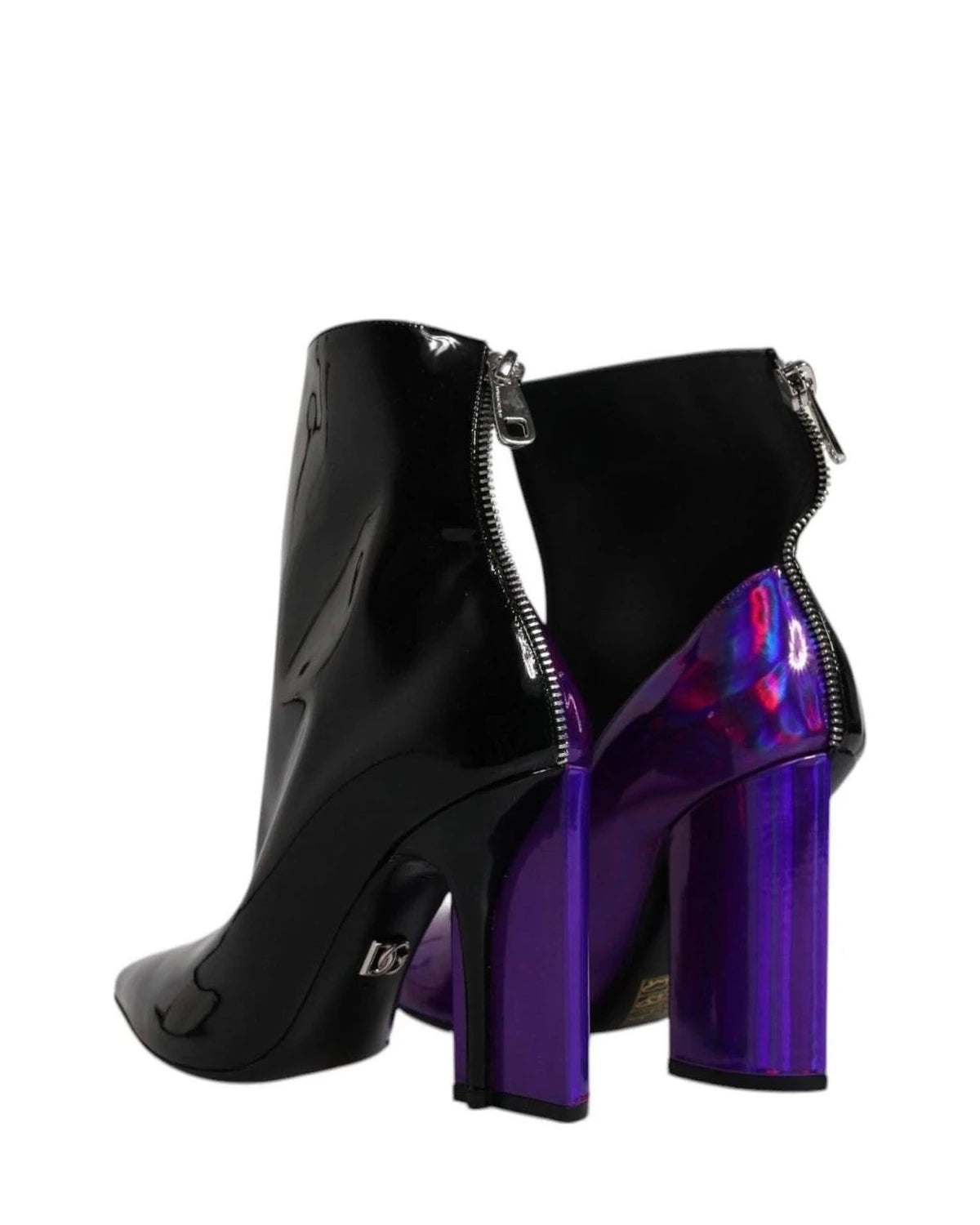 Dolce & Gabbana Purple Pointed Ankle Boots Shoes Boots