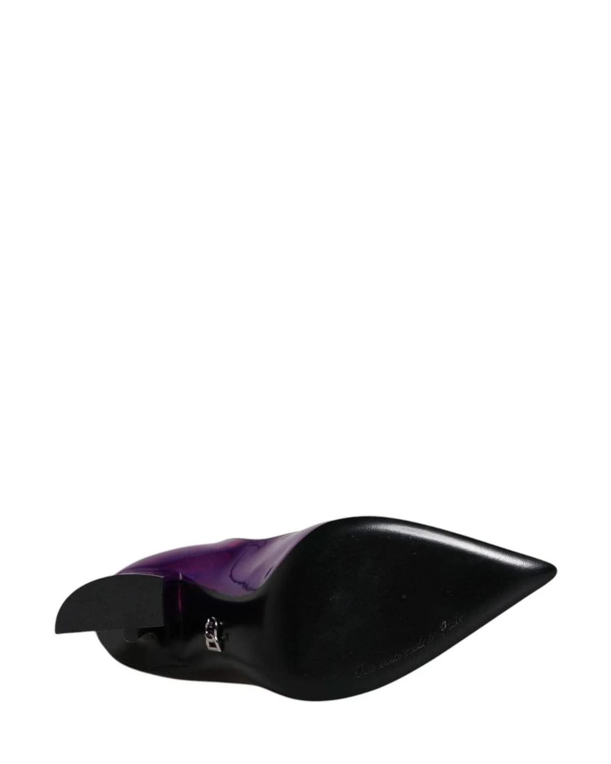 Dolce & Gabbana Purple Pointed Ankle Boots Shoes Boots