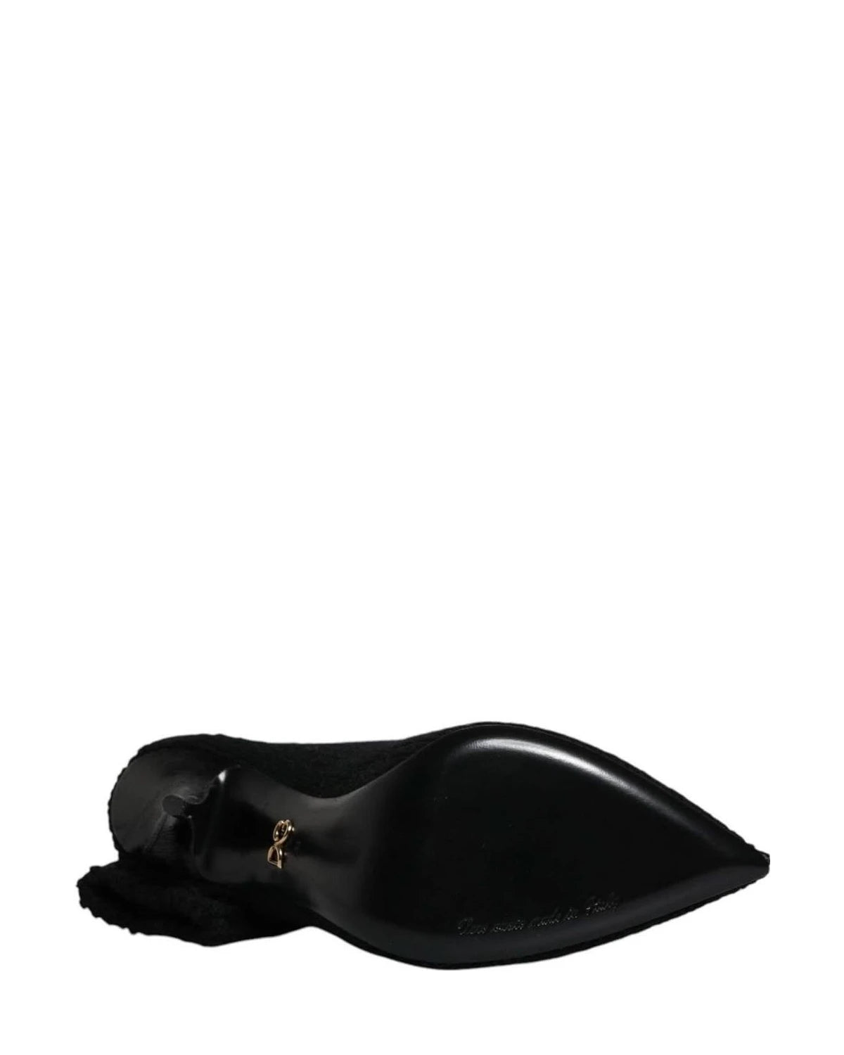 Dolce & Gabbana Black Stiletto Heels Mid Calf Boots Shoes Boots