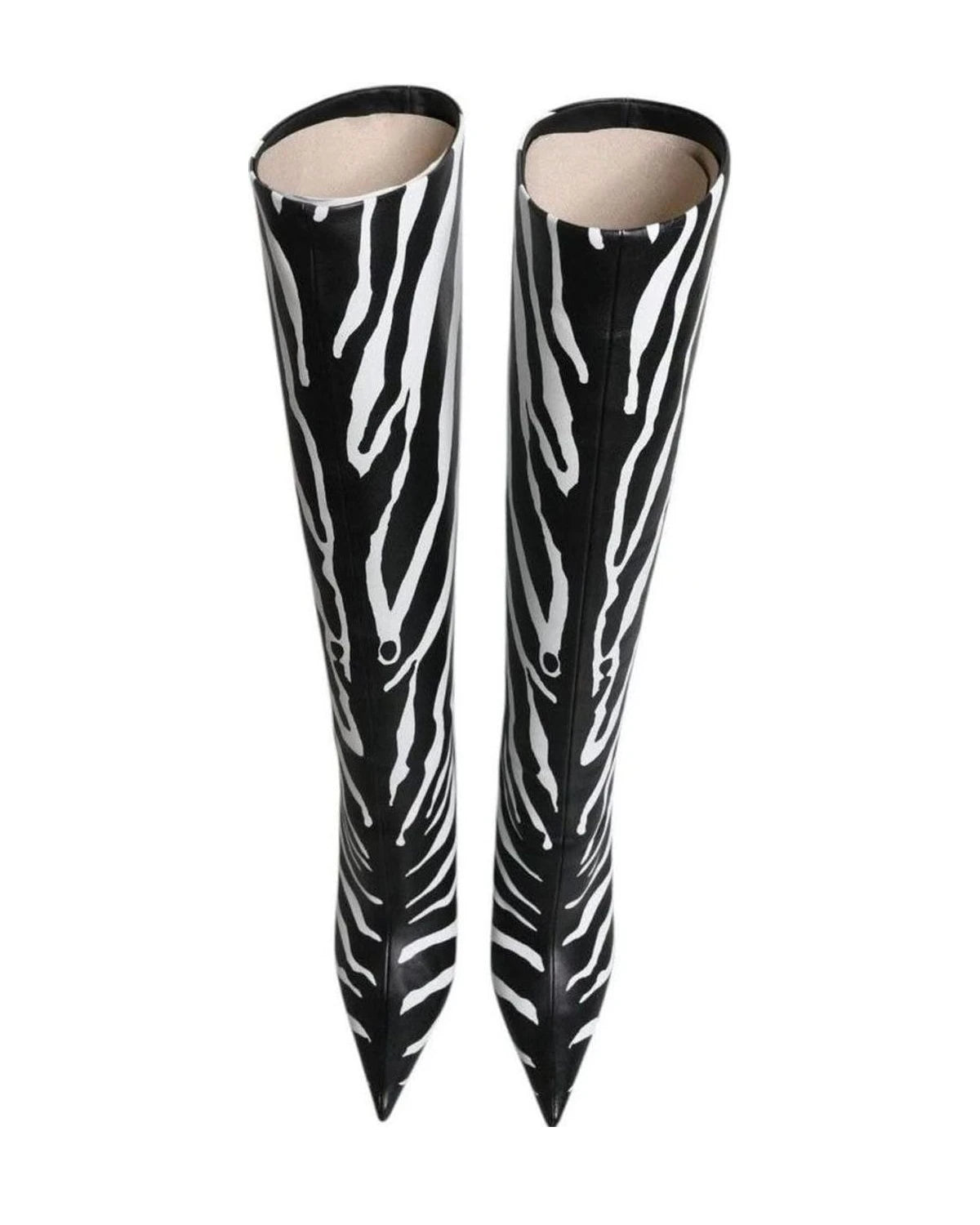 Dolce & Gabbana Black Zebra Heels High Boots Shoes Boots