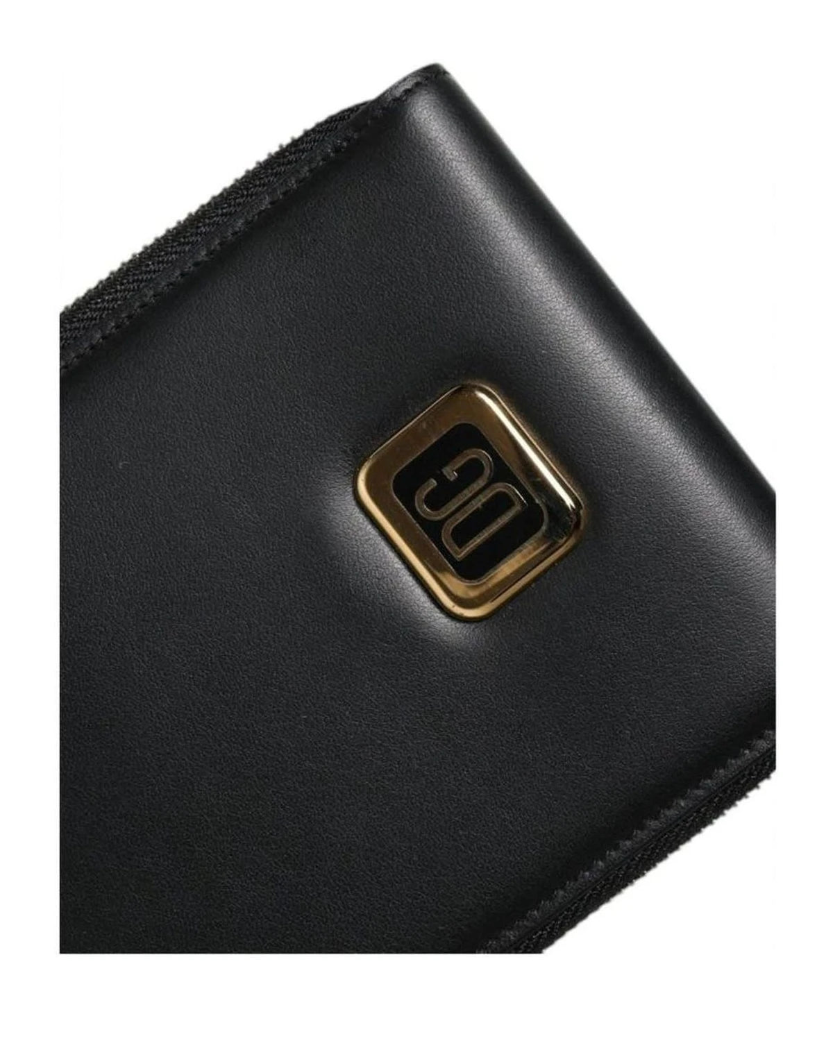 Dolce & Gabbana Black Leather Logo Plaque Neck Strap Card Coin Wallet Wallets