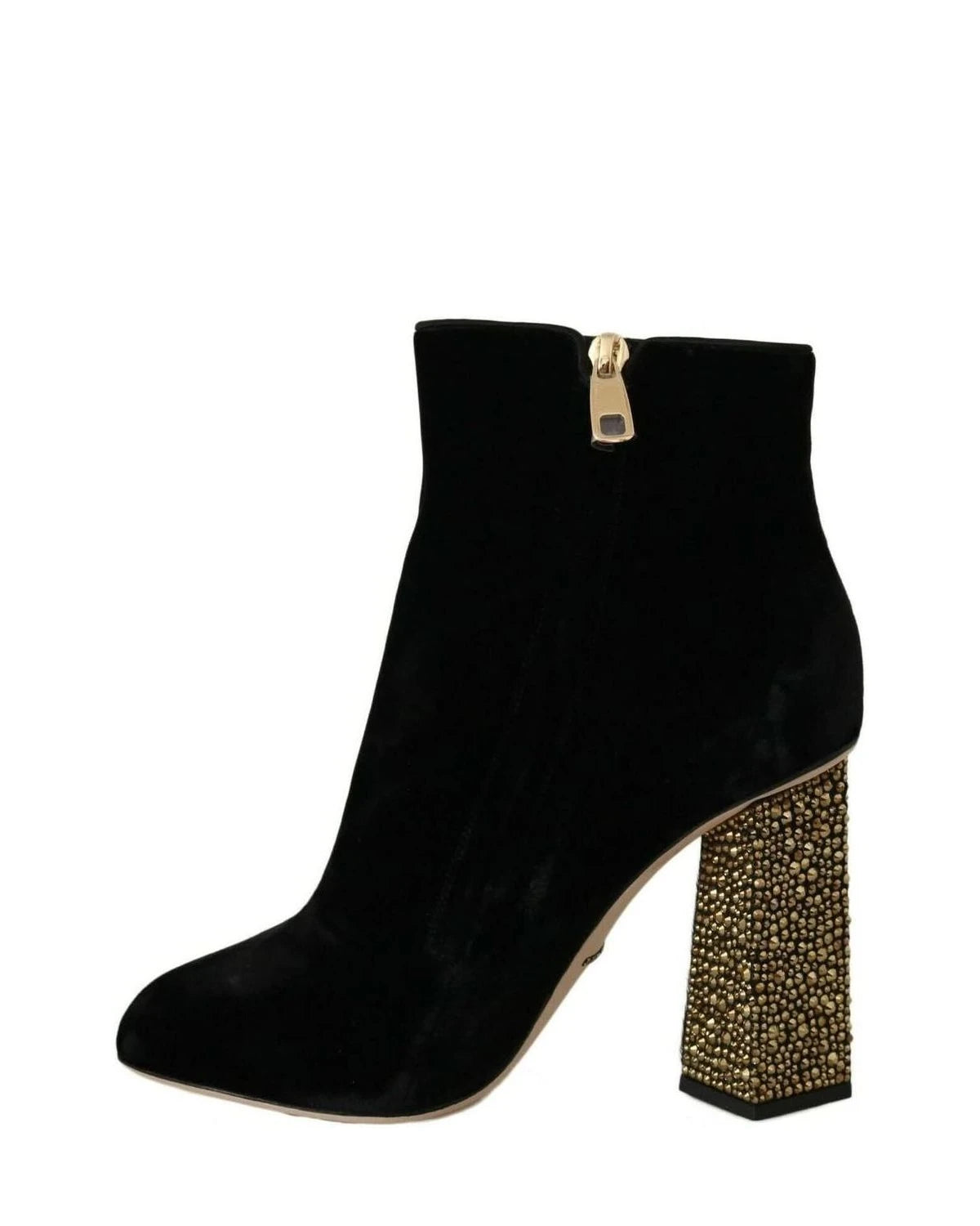 Dolce & Gabbana Crystal Heel Velvet Ankle Boots Boots