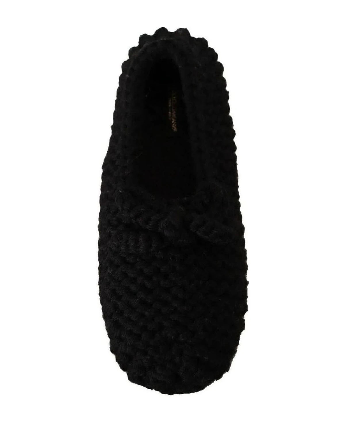Dolce & Gabbana Black Wool Elegant Knit Ballet Flats Flats
