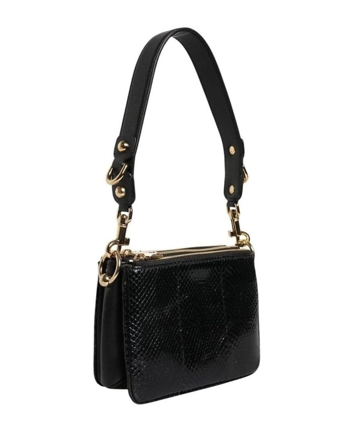Dolce & Gabbana Black Leather Exotic Shoulder Sling Clutch Bag Shoulder Bags
