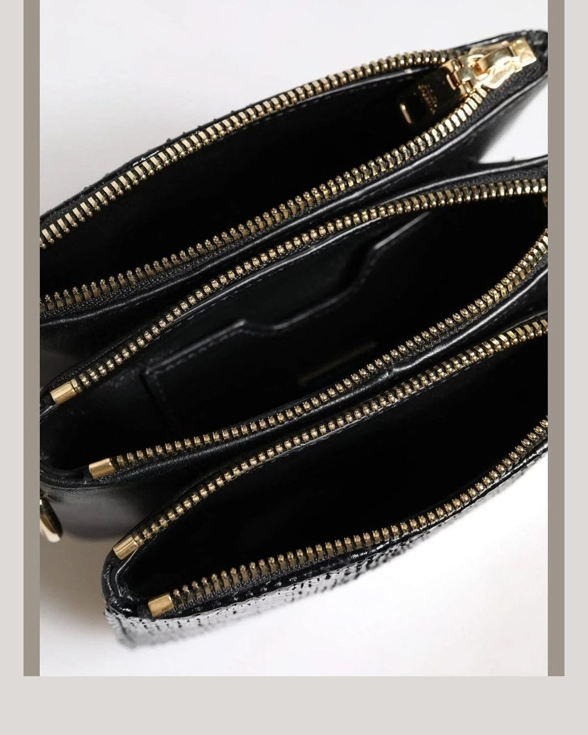 Dolce & Gabbana Black Leather Exotic Shoulder Sling Clutch Bag Shoulder Bags