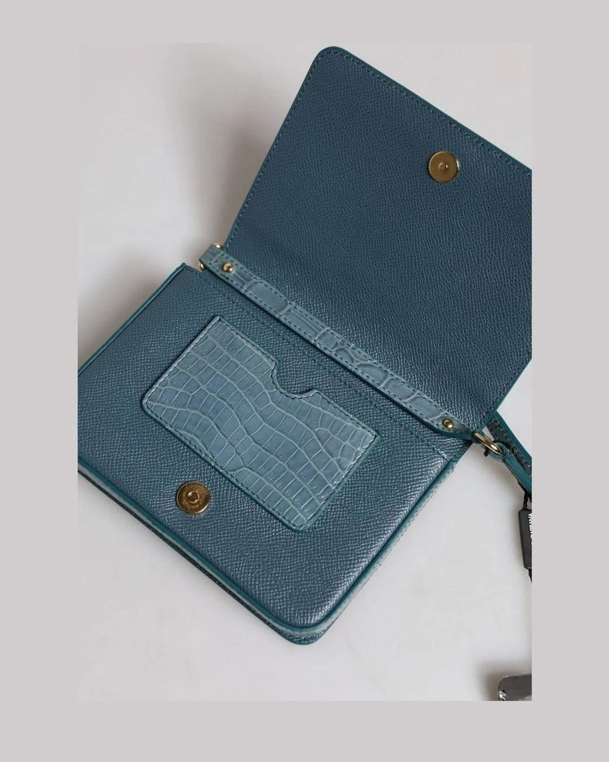 Dolce & Gabbana Green Leather Exotic Dg Plaque Crossbody Mini Bag Cross Body Bags