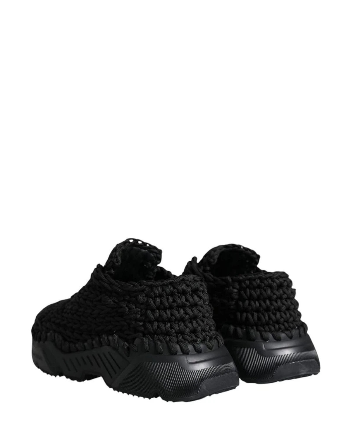 Dolce & Gabbana Black Knitted Daymaster Sneakers Shoes Sneakers
