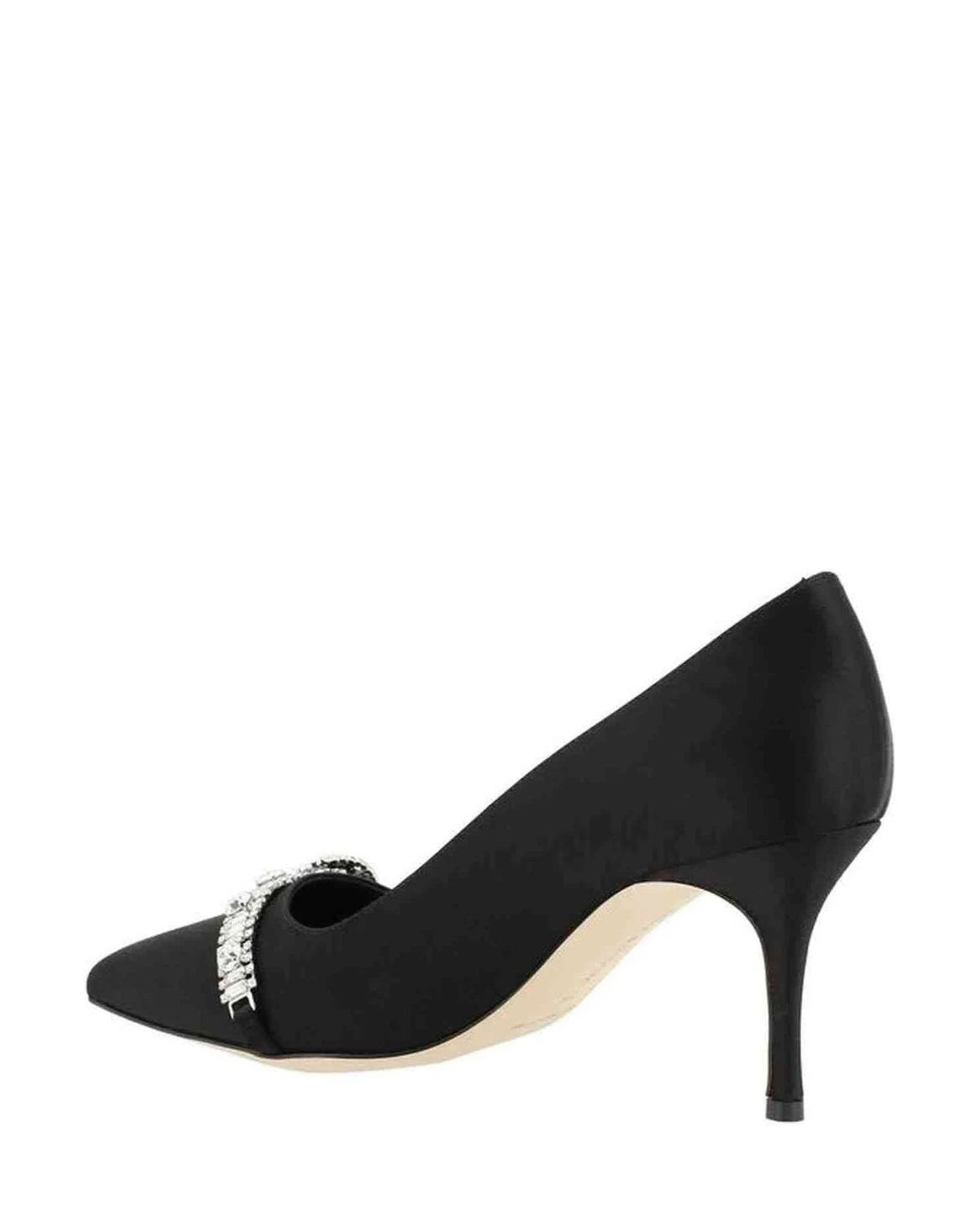 Manolo Blahnik Black Satin Asapump Pumps Heels