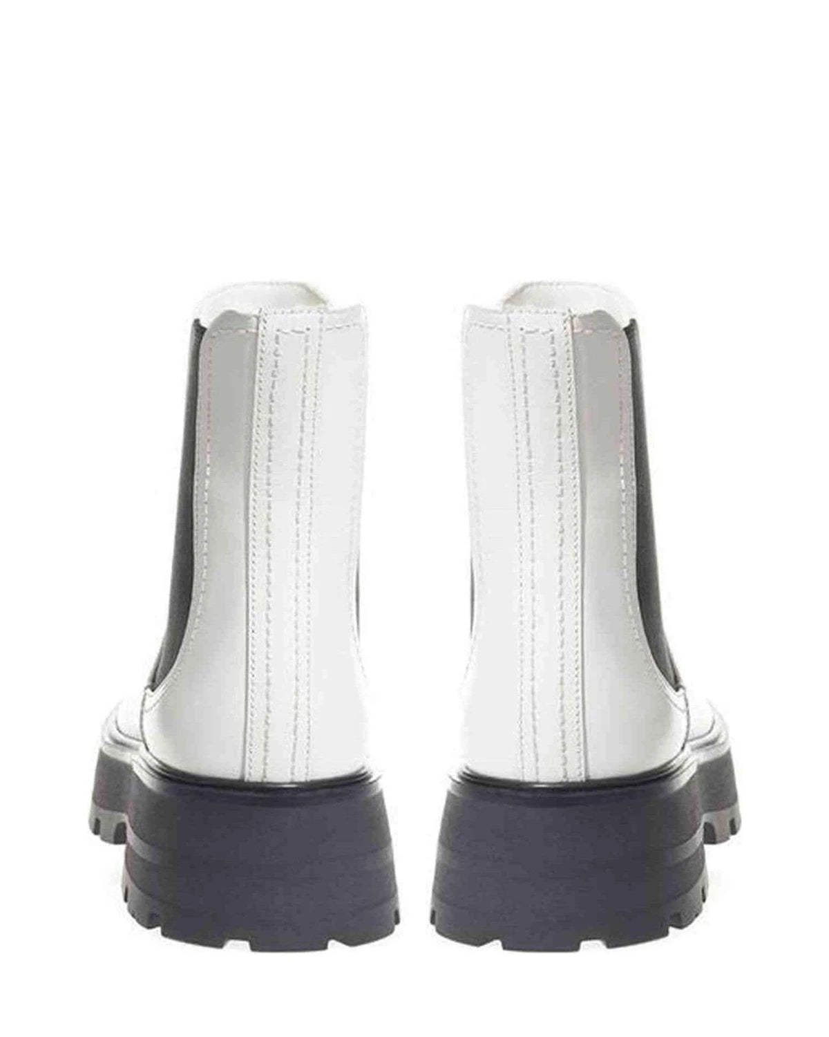Alexander Mcqueen Black And White Leather Boot Boots