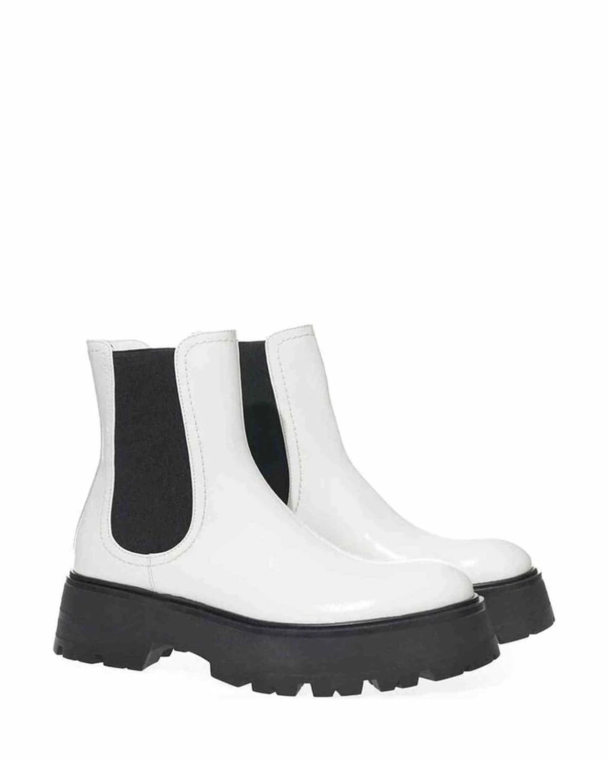Alexander Mcqueen Black And White Leather Boot Boots