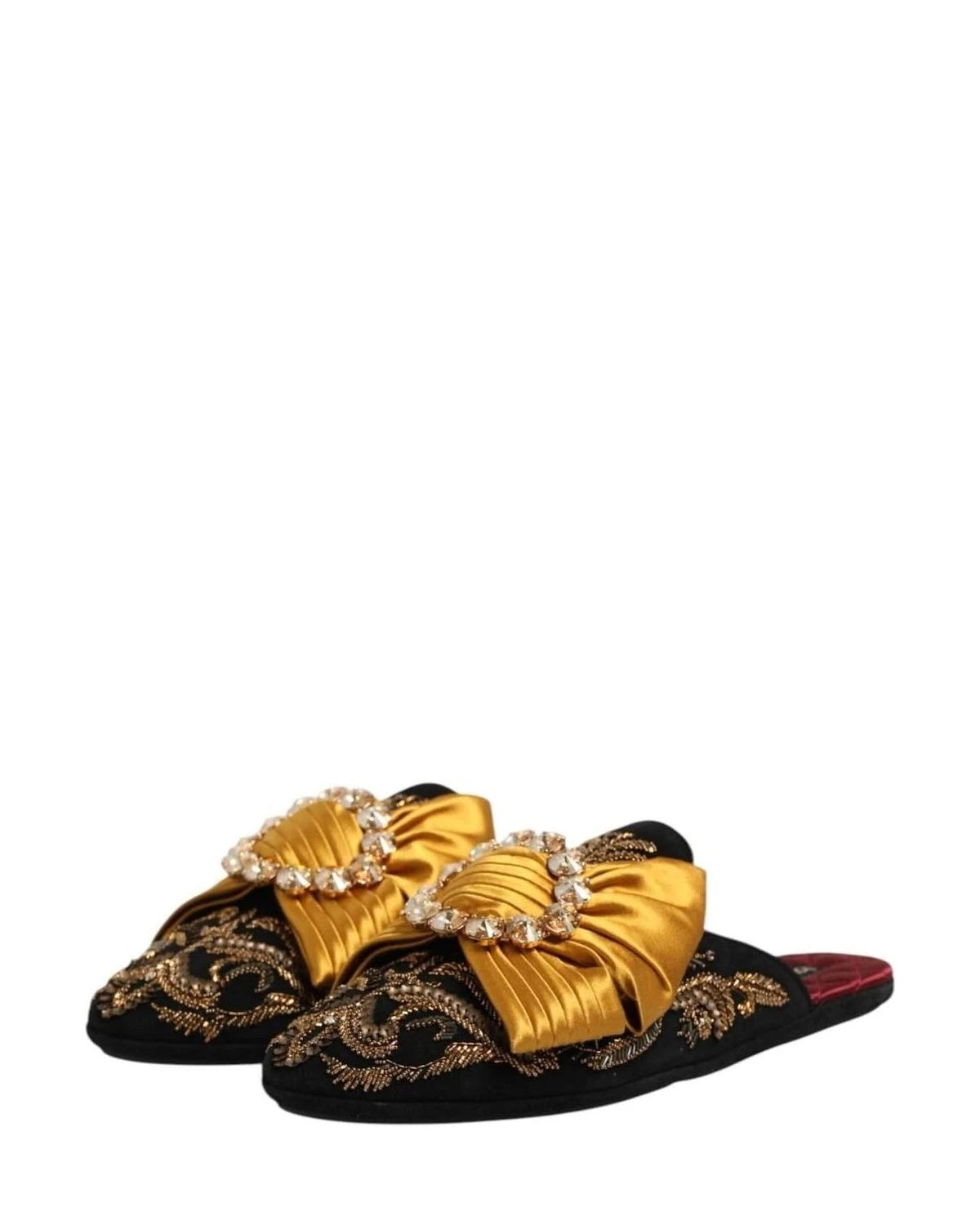 Dolce & Gabbana Multicolor Embellished Flat Sandals Shoes Sandals