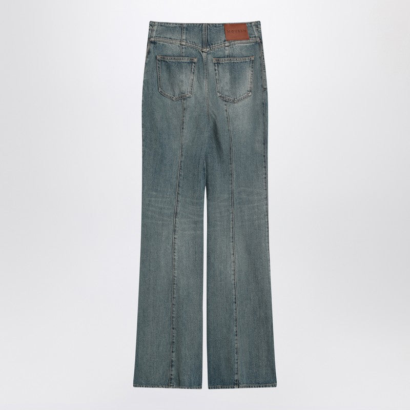 Alexander Mcqueen Flared Jeans With Turn Ups At The Waist